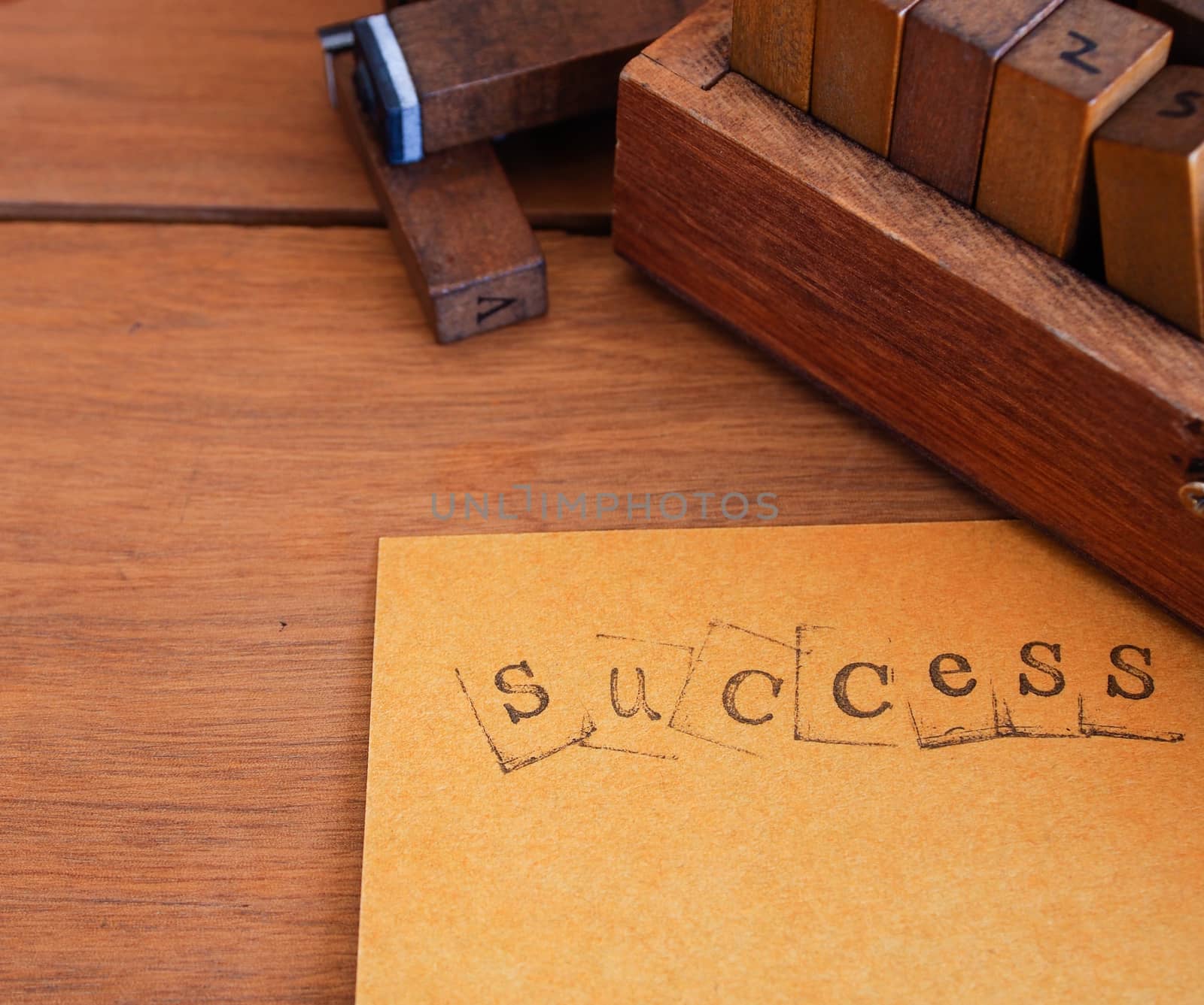 paper with the text success.  business concept