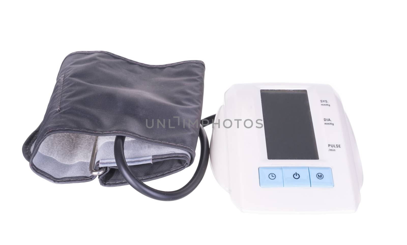 Digital Blood Pressure Monitor on white background
