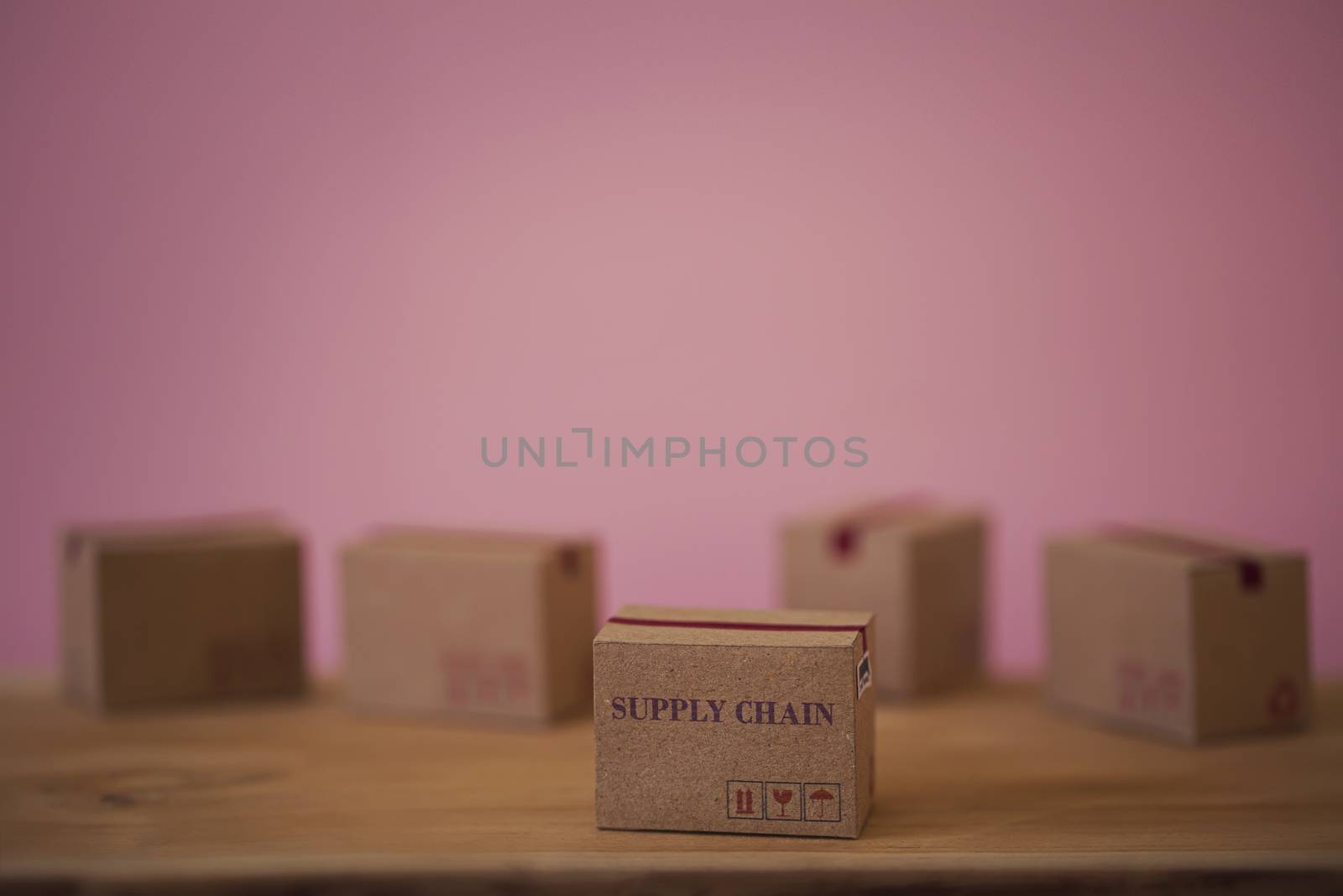 Arrange cardboard boxes for packing of goods. Supply chain / logistic distributor and delivery service concept by setila