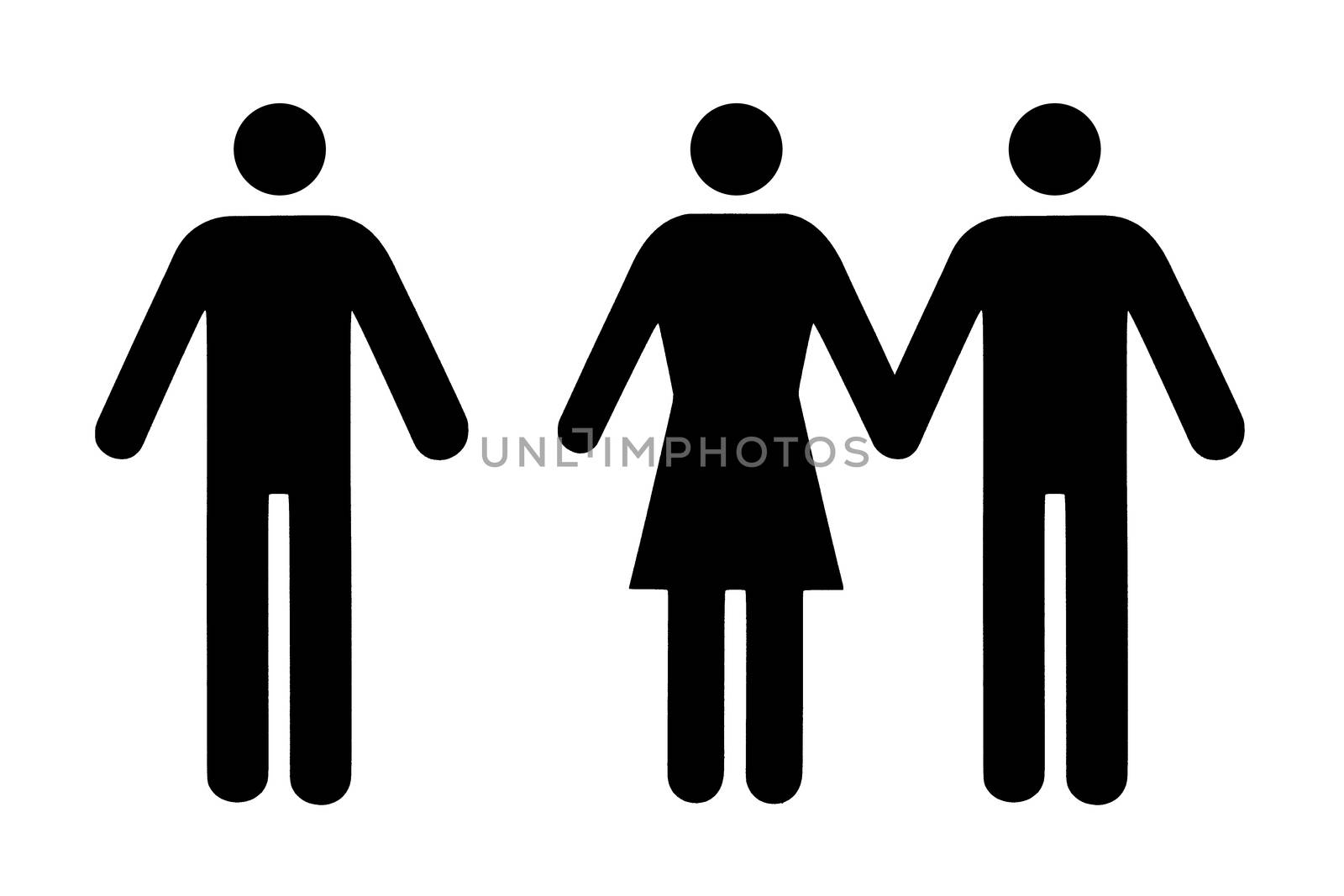 Couple and single icon flat by germanopoli