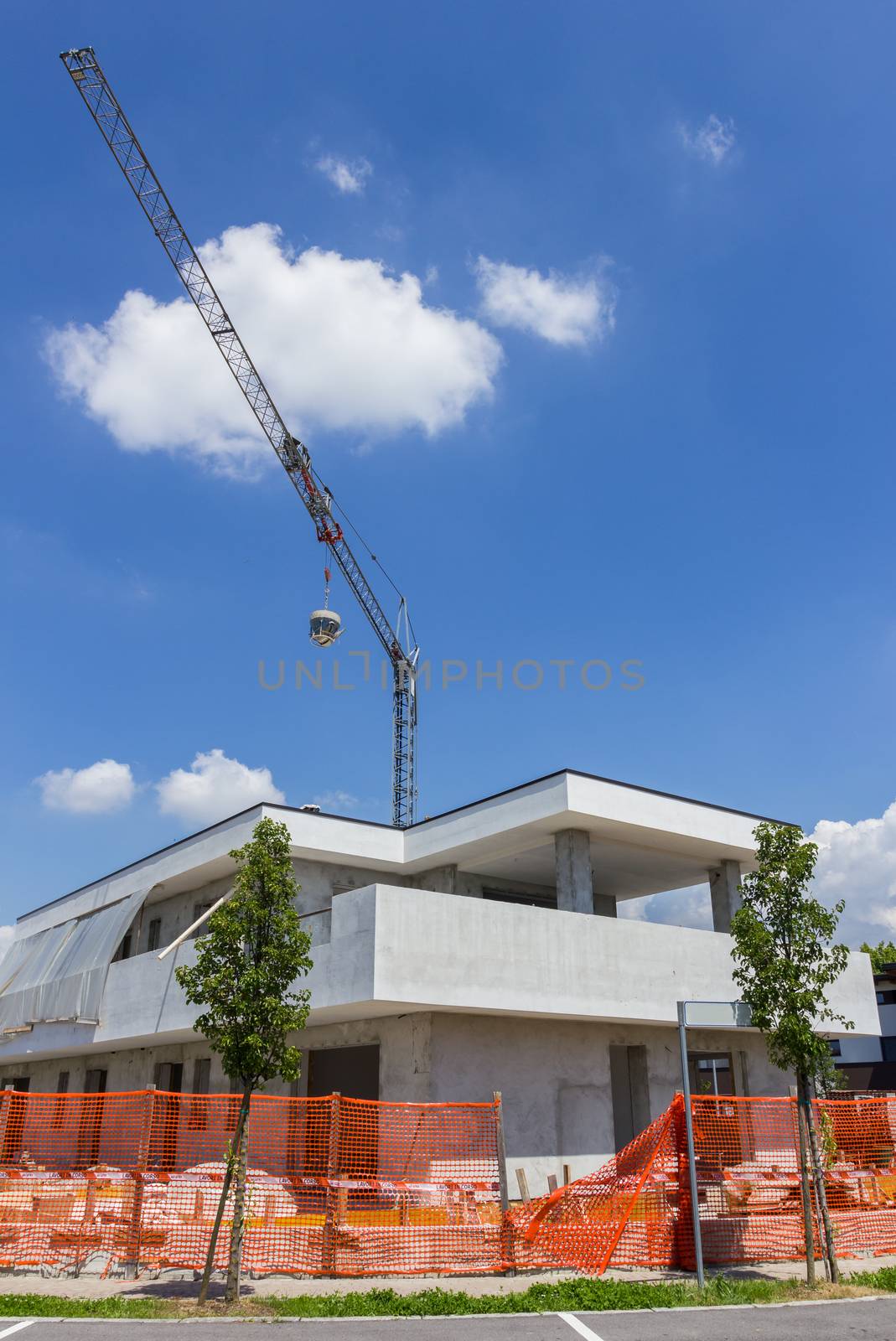 New concrete residential home. Under construction.