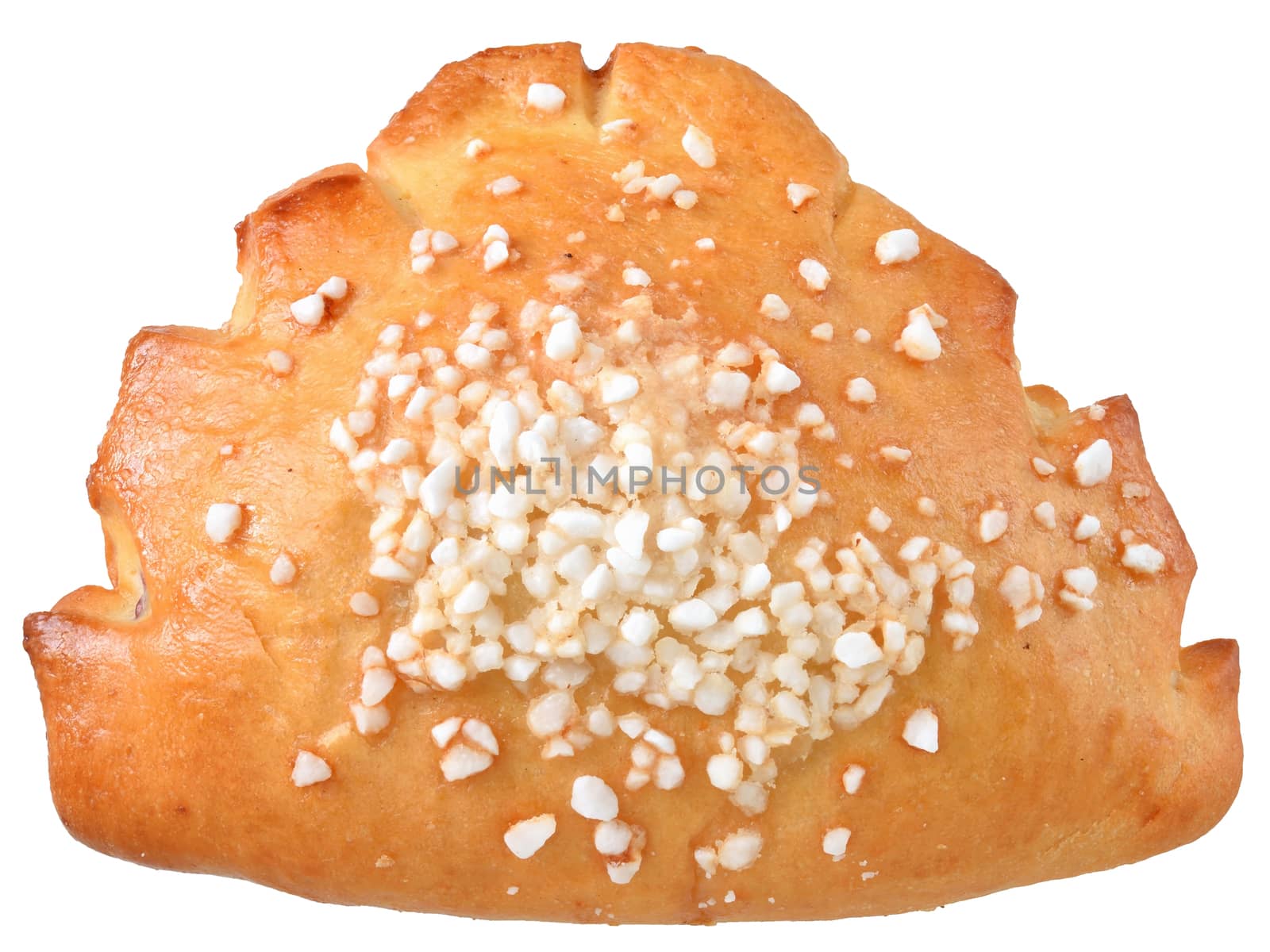 sugar bun with filling isolated on white background.