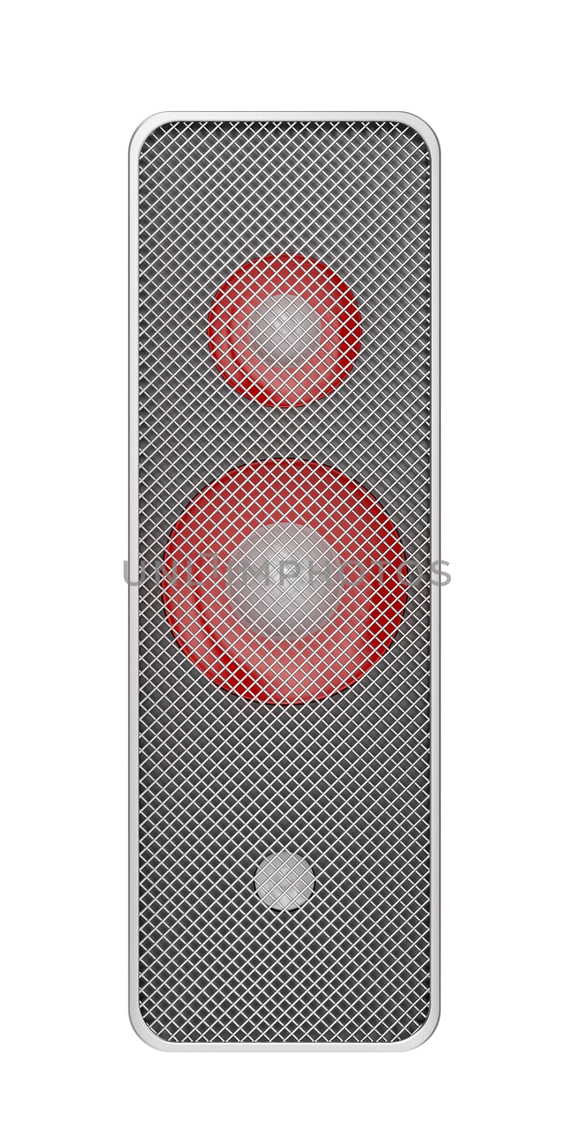 Front view of loudspeaker, isolated on white background