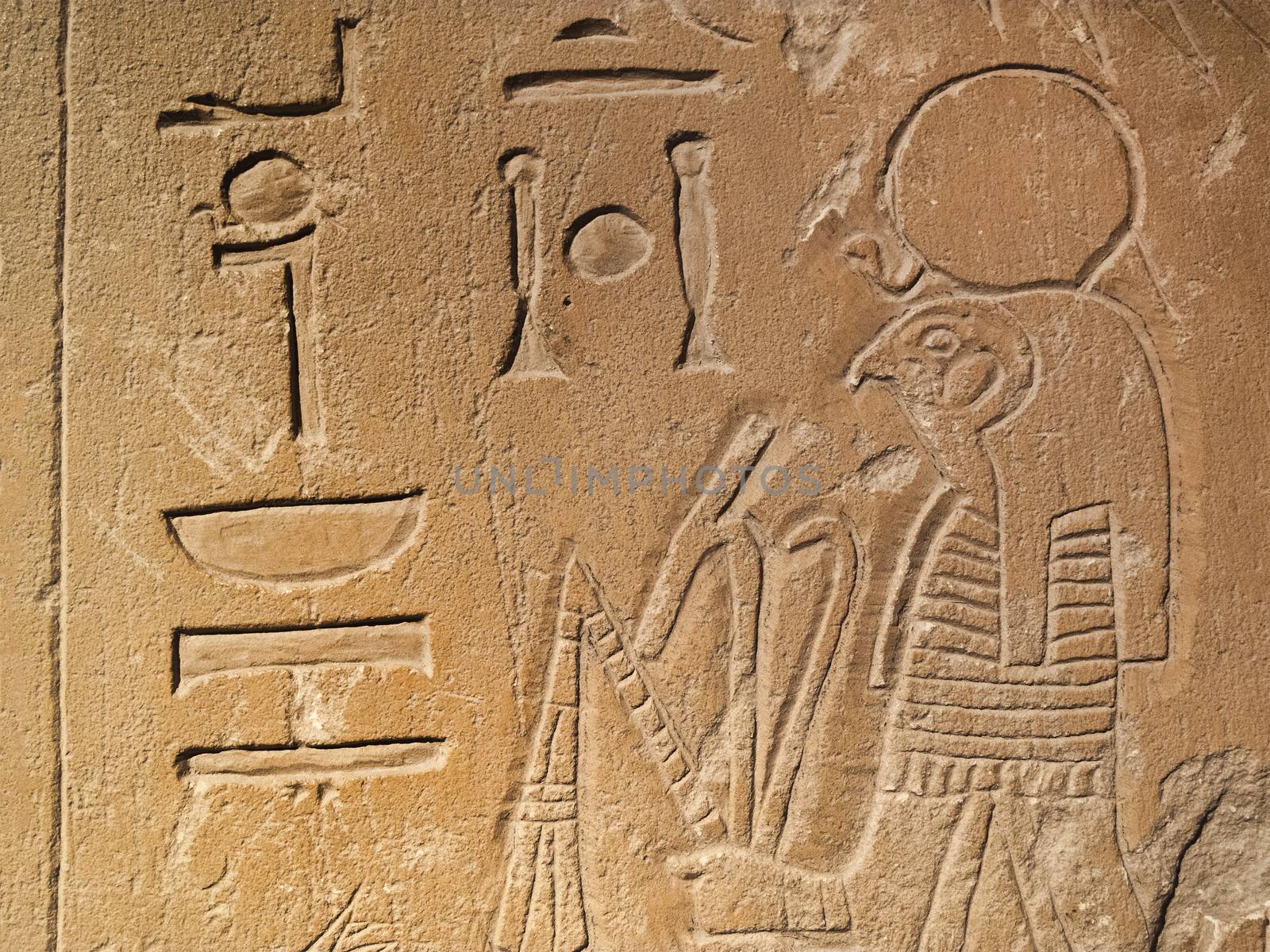 Ancient Egypt tomb hieroglyphs stone wall background