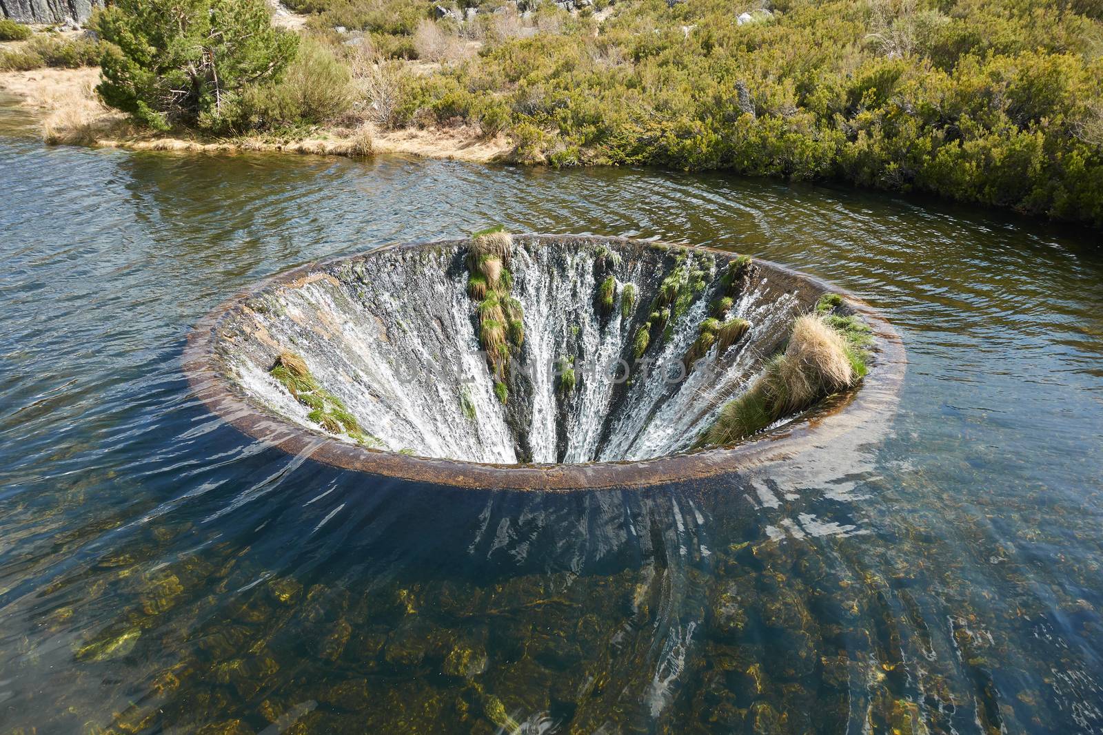 Landscape in lake Covao dos Conchos lagoon in Serra da Estrela, Portugal