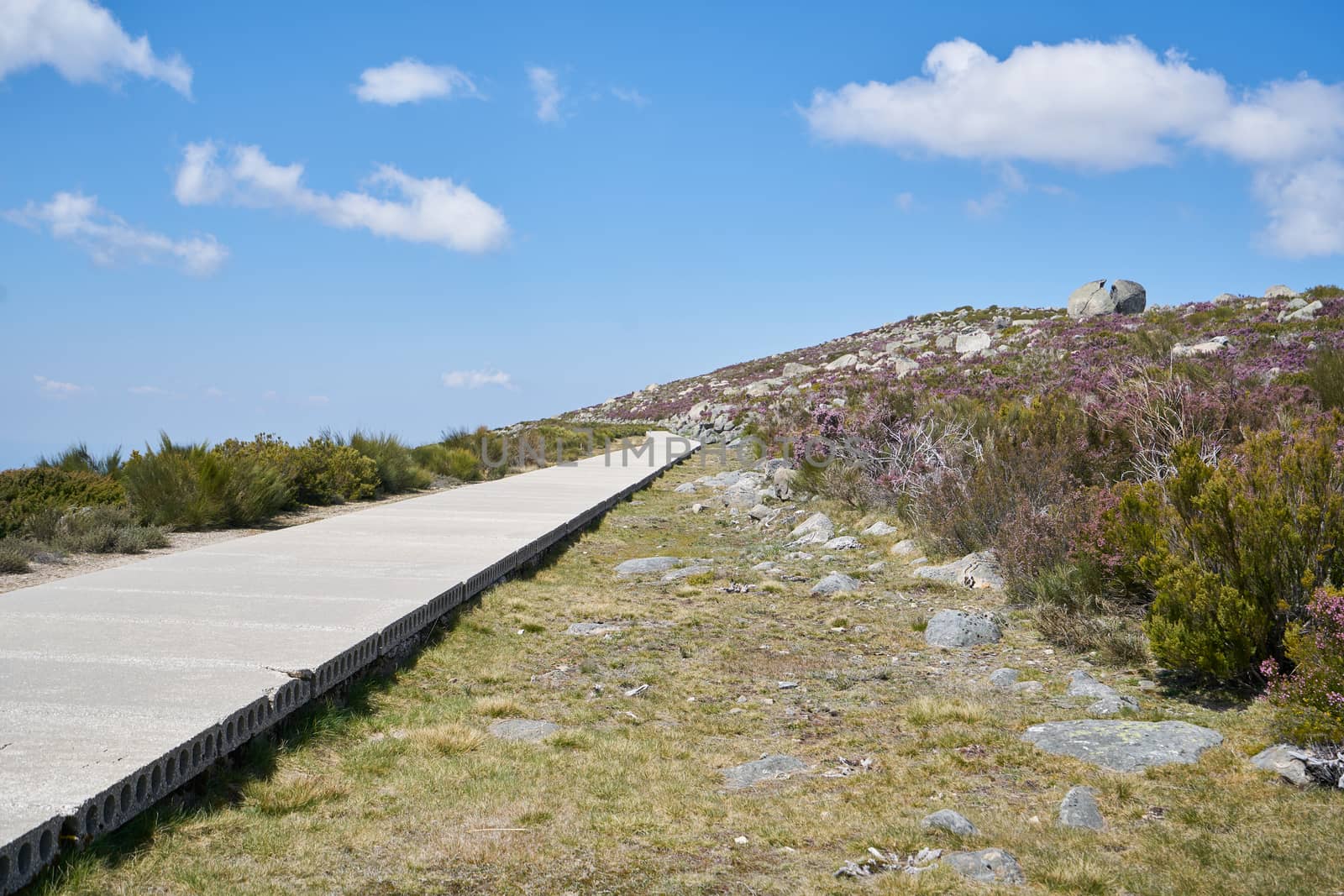 Landscape of Serra da Estrela lagoons route, in Portugal