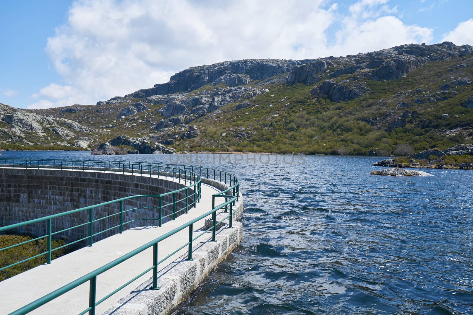 Landscape in lake Lagoa do Covao do Forno in Serra da Estrela, Portugal