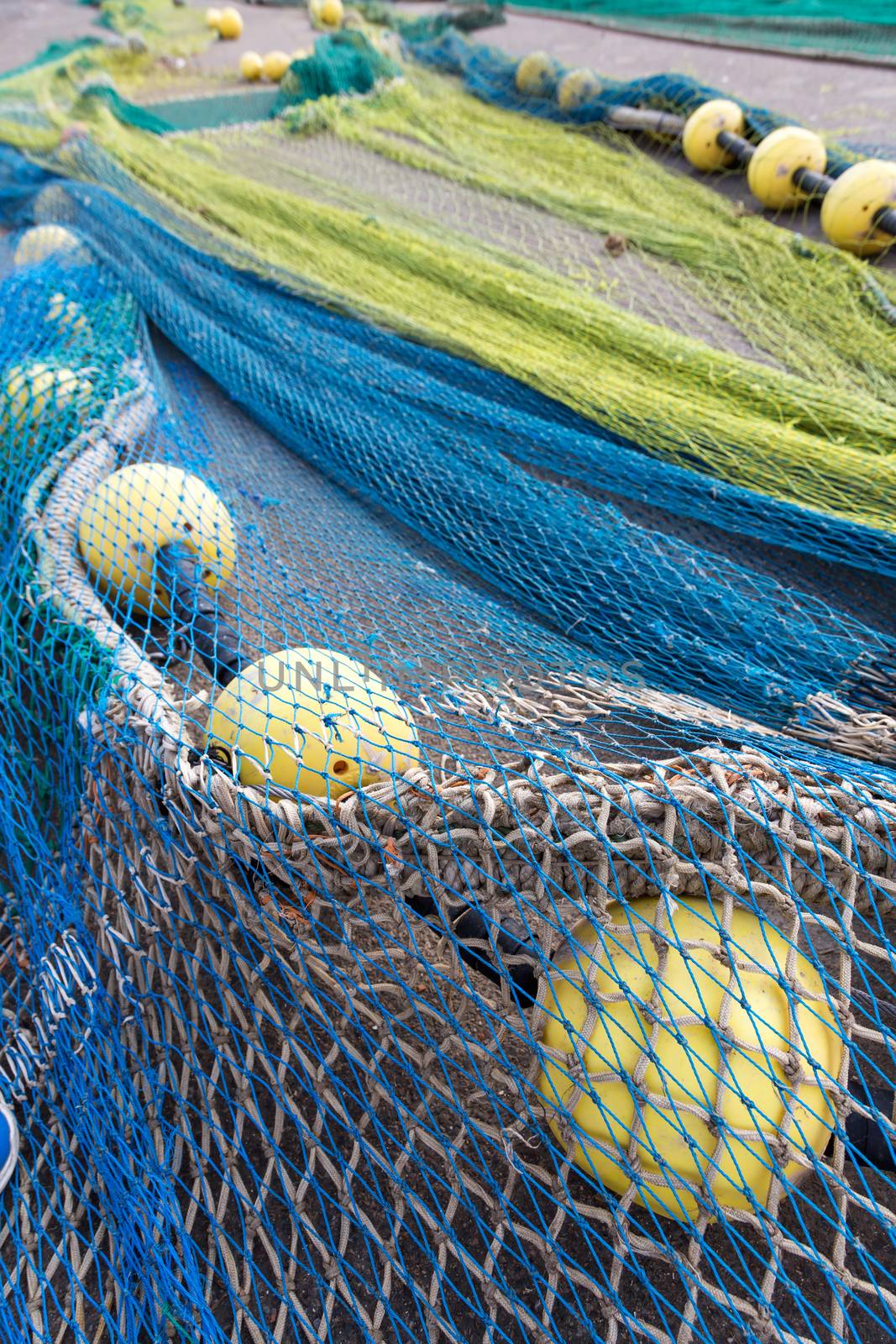 Fishing nets drying after the fishing
