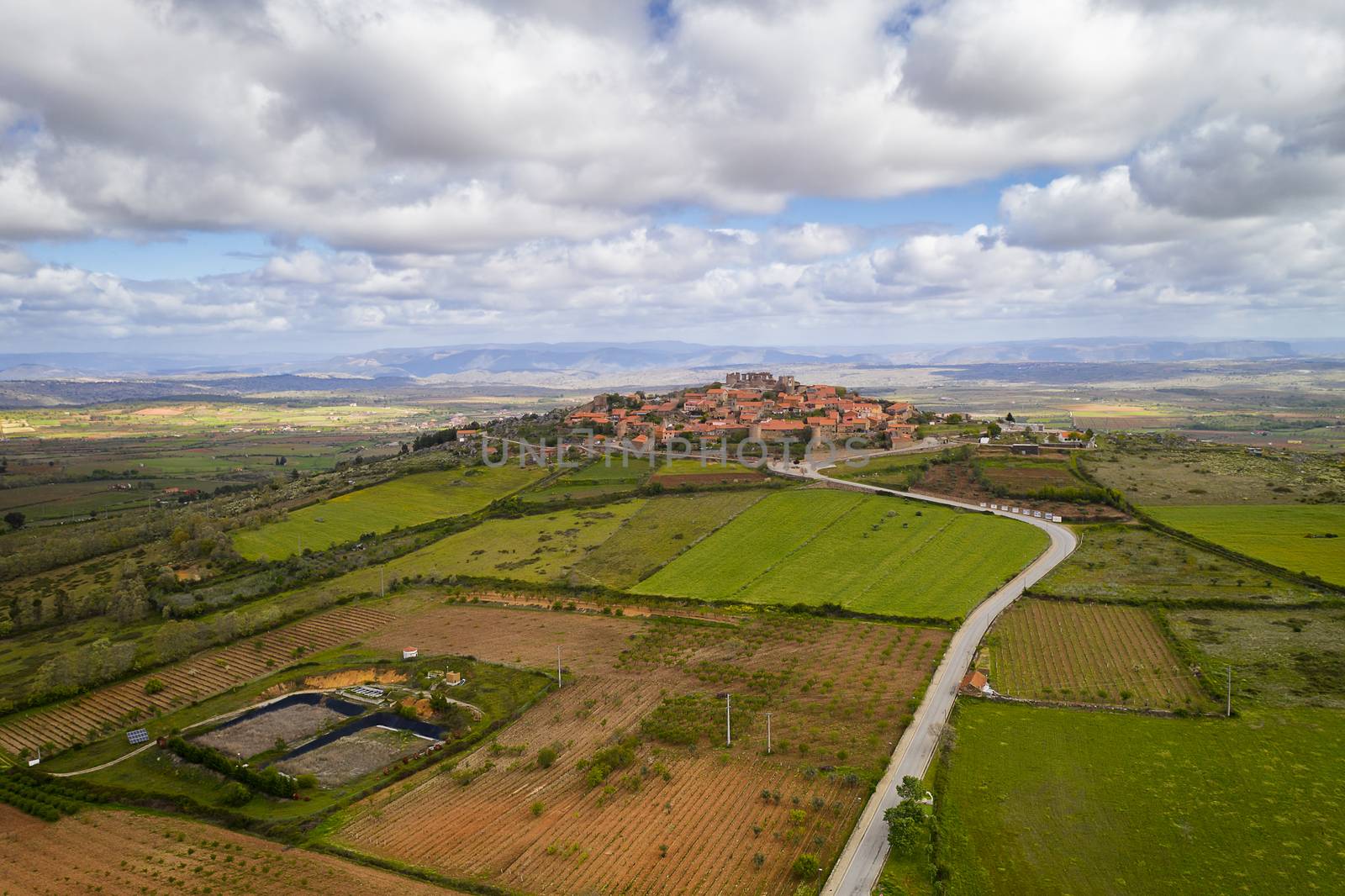 Castelo Rodrigo drone aerial view village landscape, in Portugal by Luispinaphotography