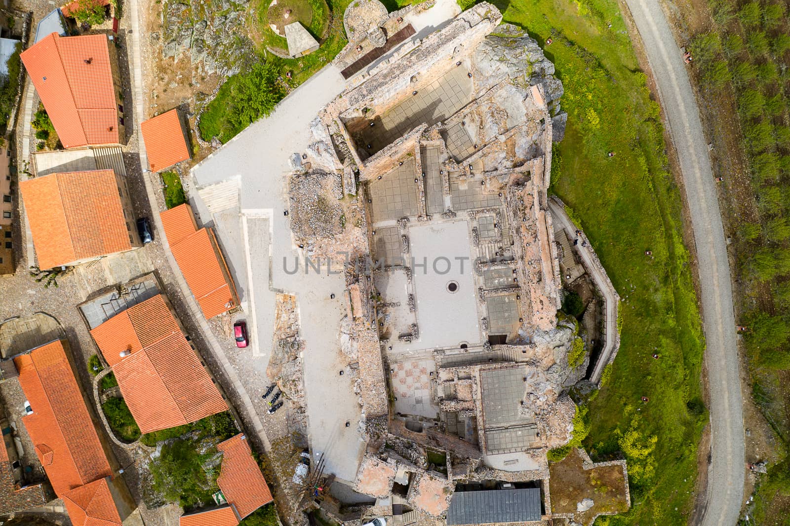 Castelo Rodrigo drone top aerial view village landscape, in Portugal by Luispinaphotography