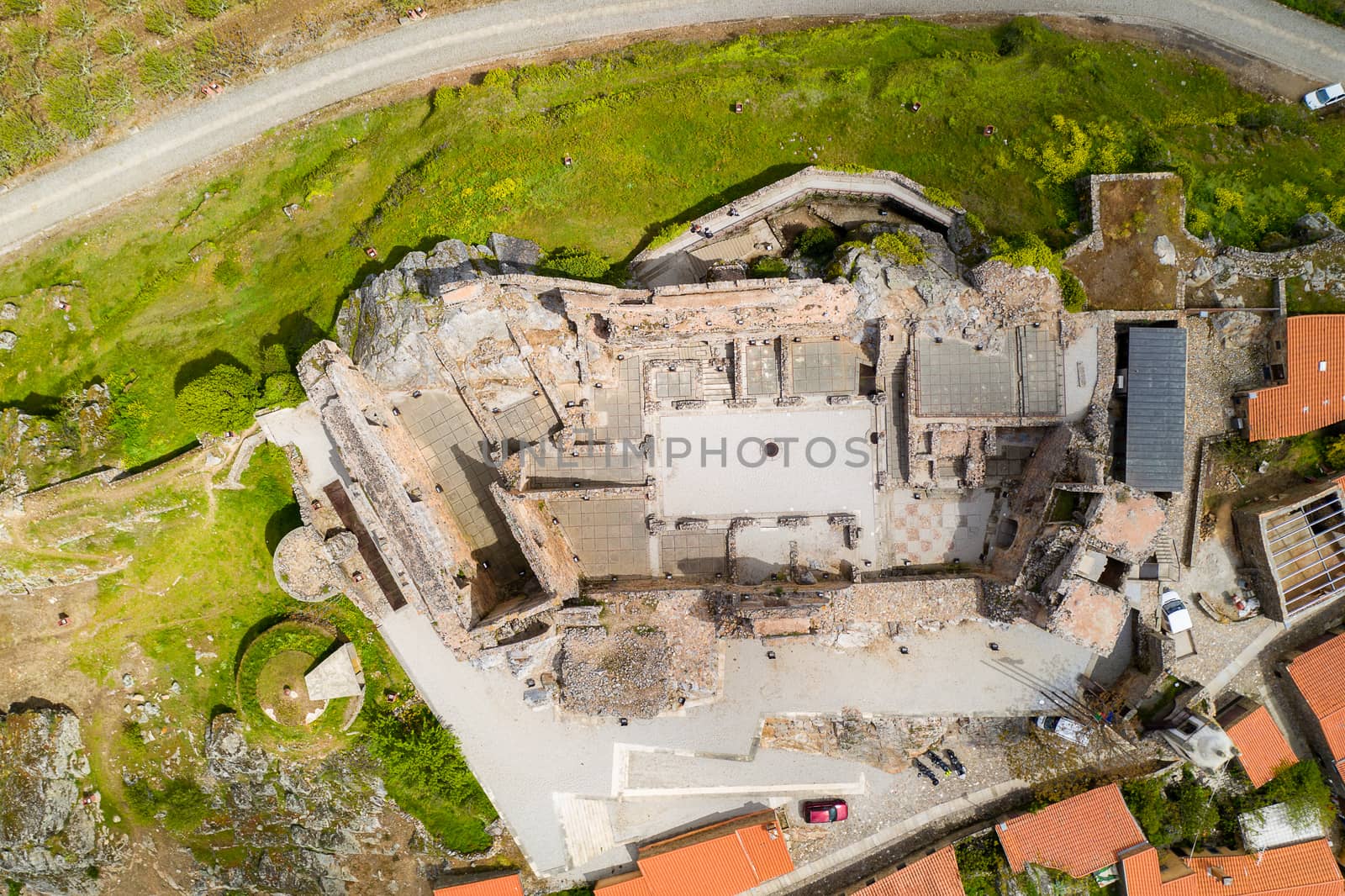 Castelo Rodrigo drone top aerial view village landscape, in Portugal by Luispinaphotography