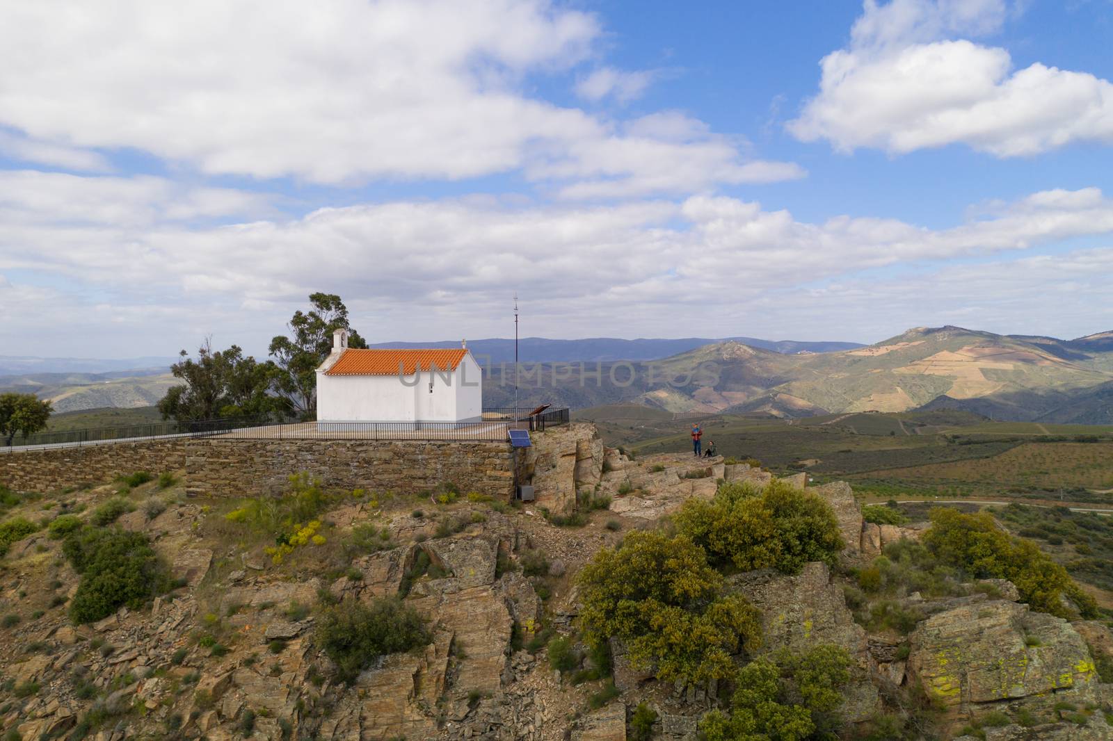 Castelo Melhor drone view from miradouro de Sao Gabriel viewpoint, in Portugal