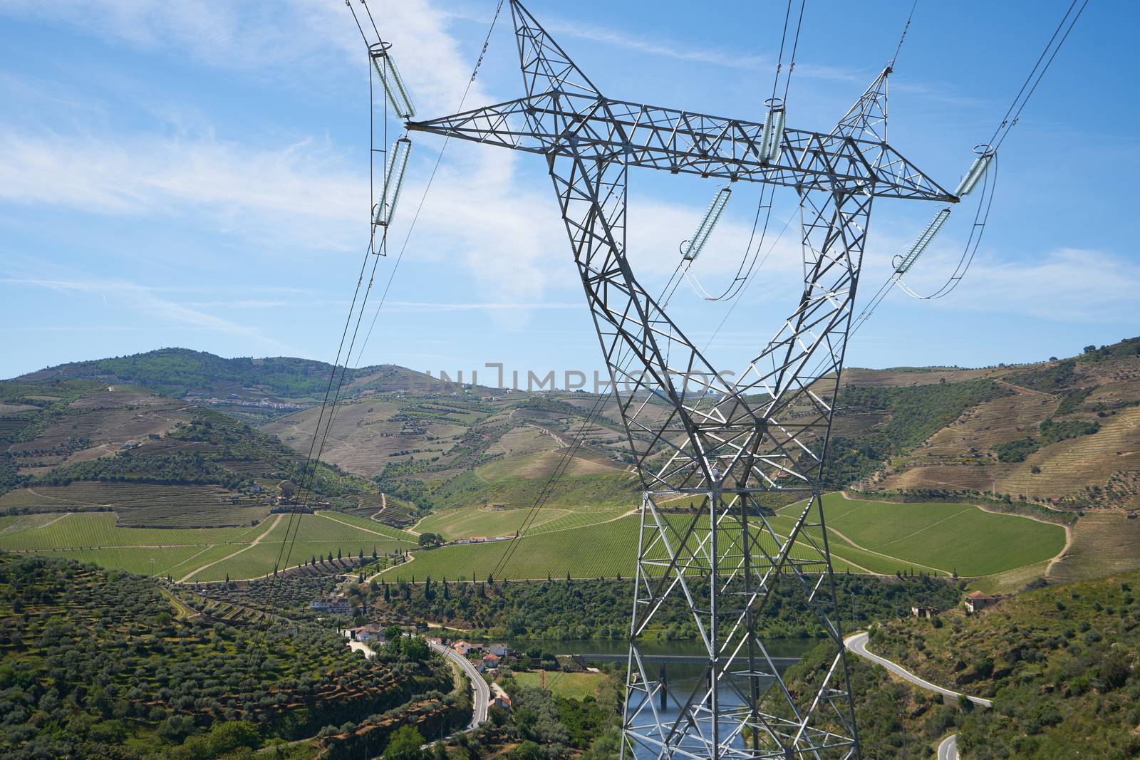 Foz Tua dam electric tower in Portugal