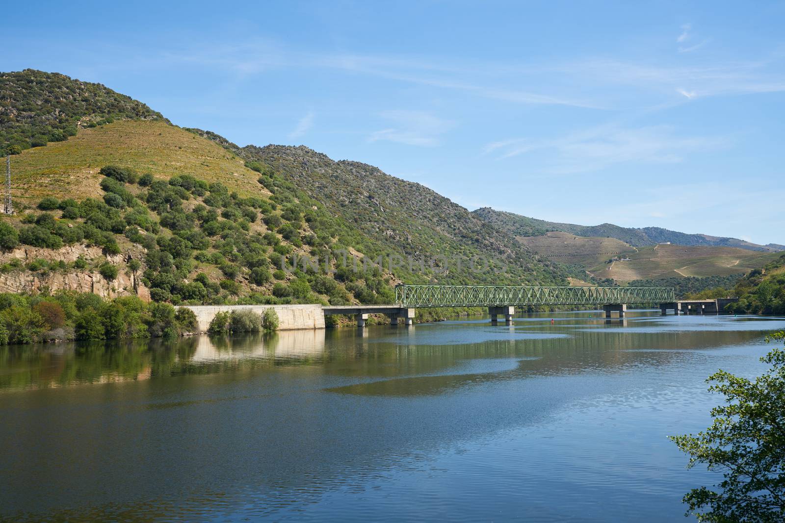 Railway bridge in Douro region in Ferradosa, Portugal