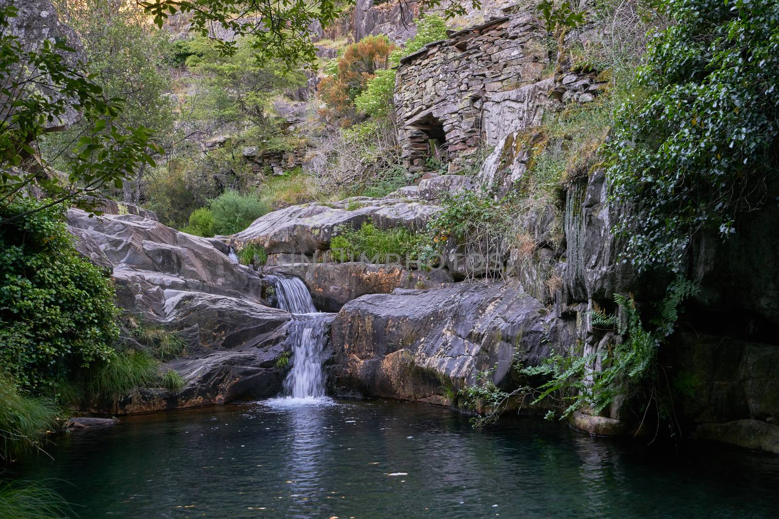 Drave waterfall cascata in Arouca Serra da Freita, Portugal