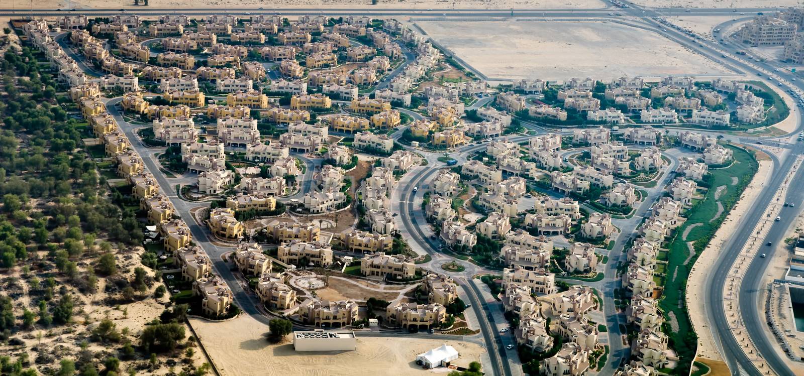 Aerial view of apartment houses in Dubai city (United Arab Emirates)