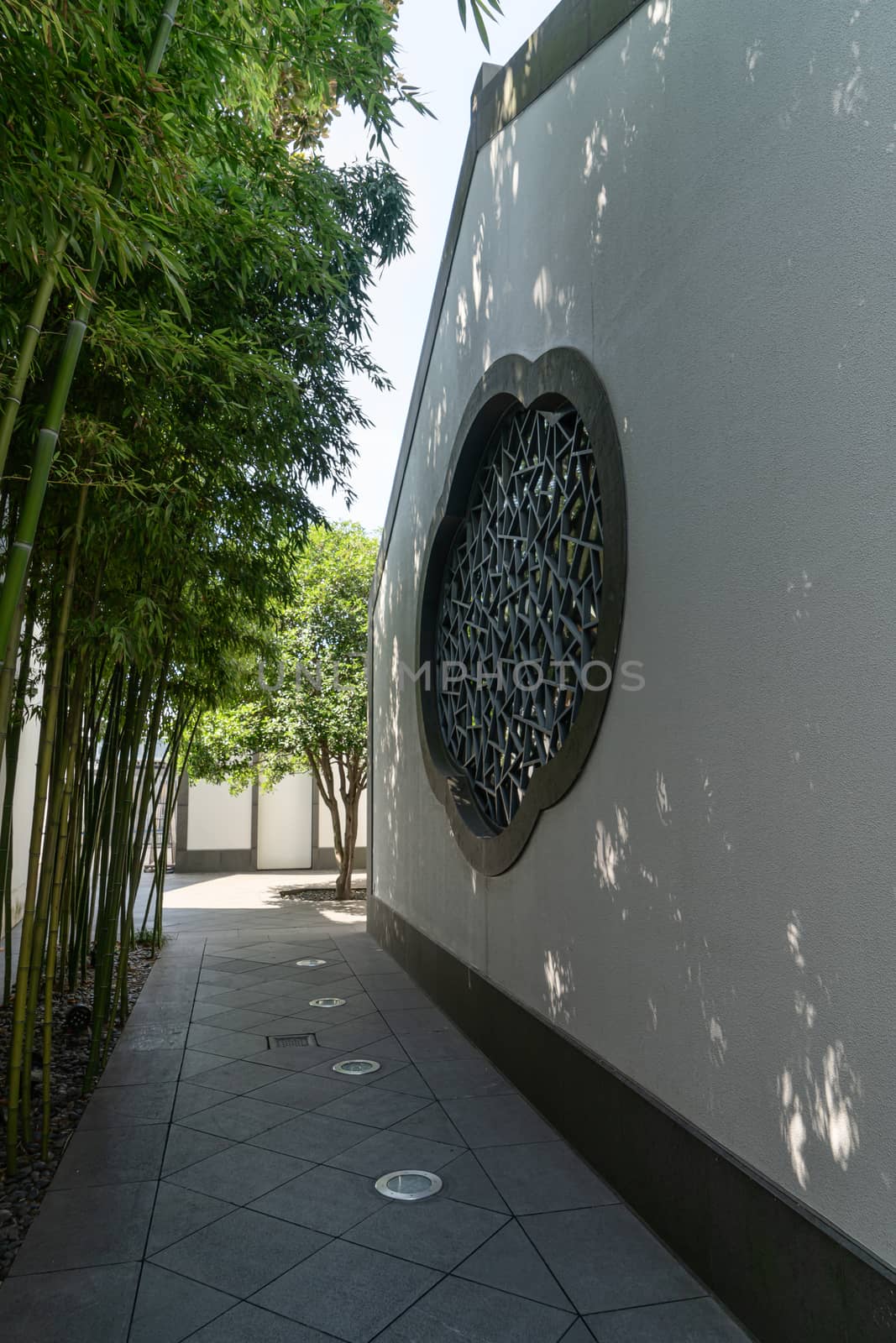 View of architecture in Suzhou Museum. by vinkfan