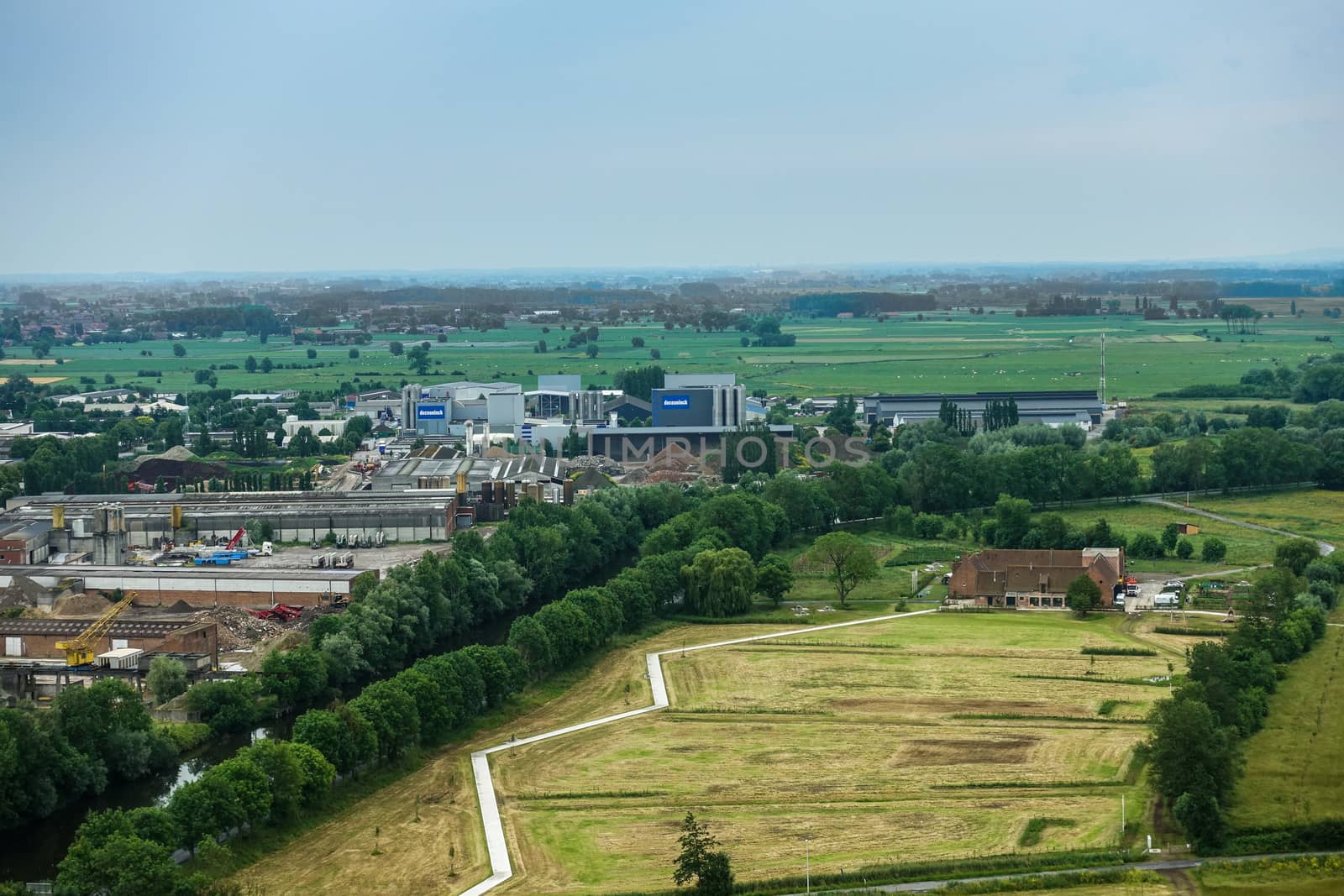 View from Ijzertoren on Deceuninck Plant in Diksmuide, Flanders, by Claudine