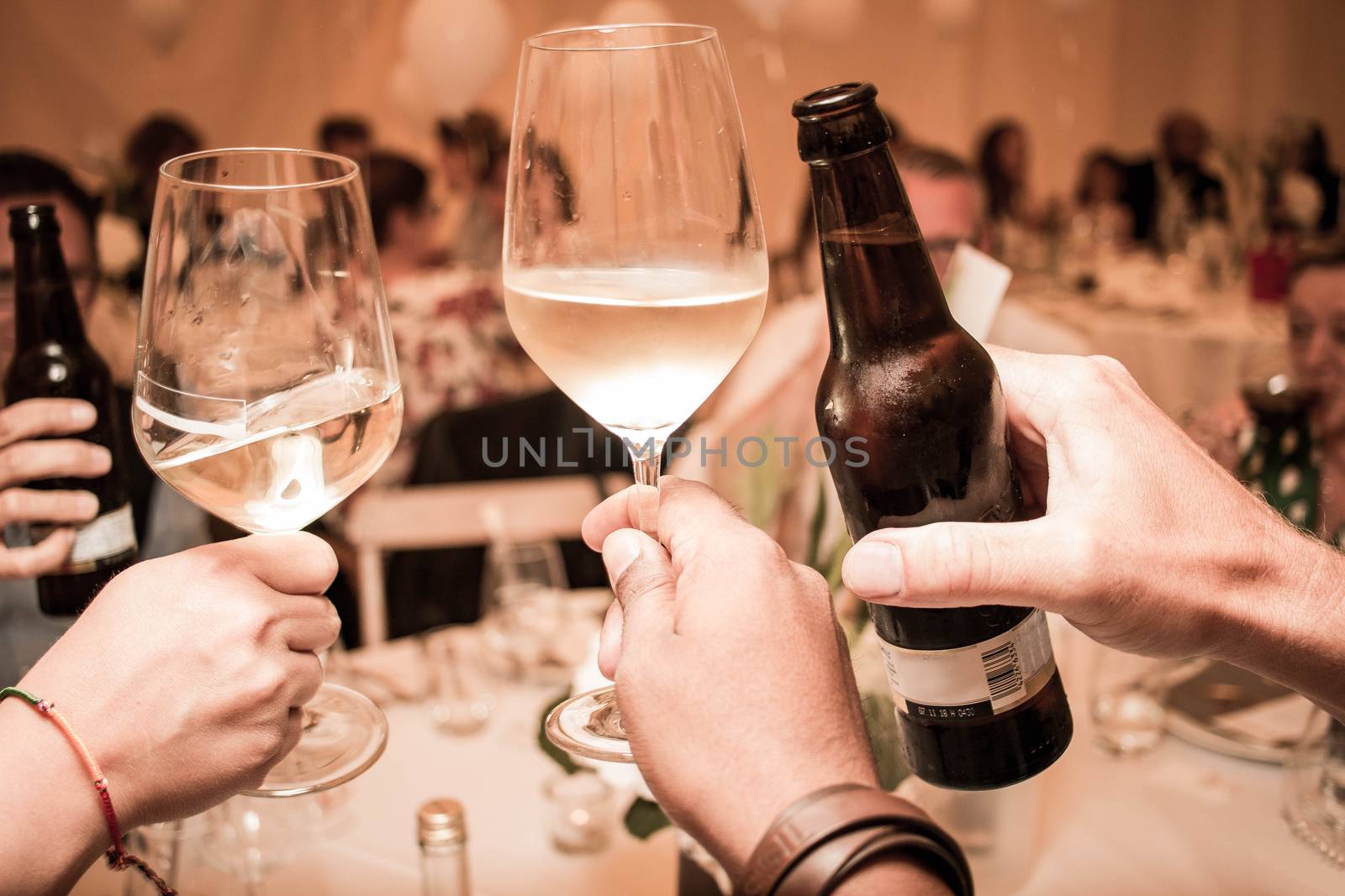 cheers clink of glasses wine beer toast by timwit