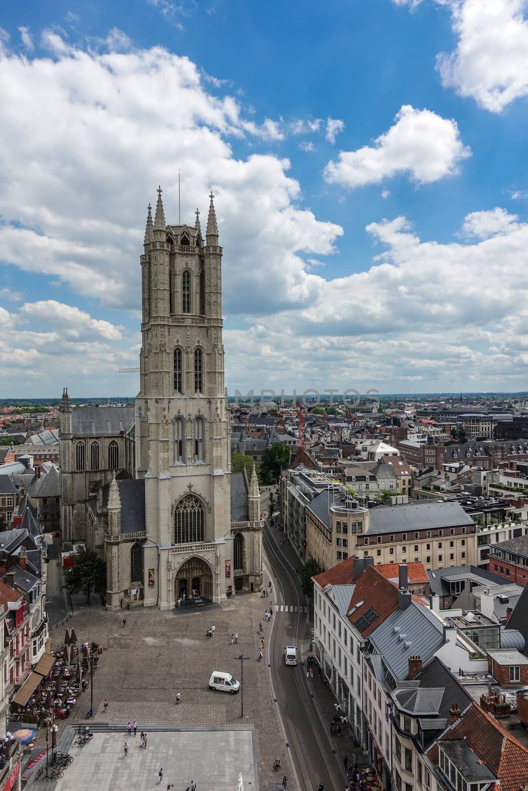 Sint-Baafs Cathedral and tower in Gent, Flanders, Belgium. by Claudine