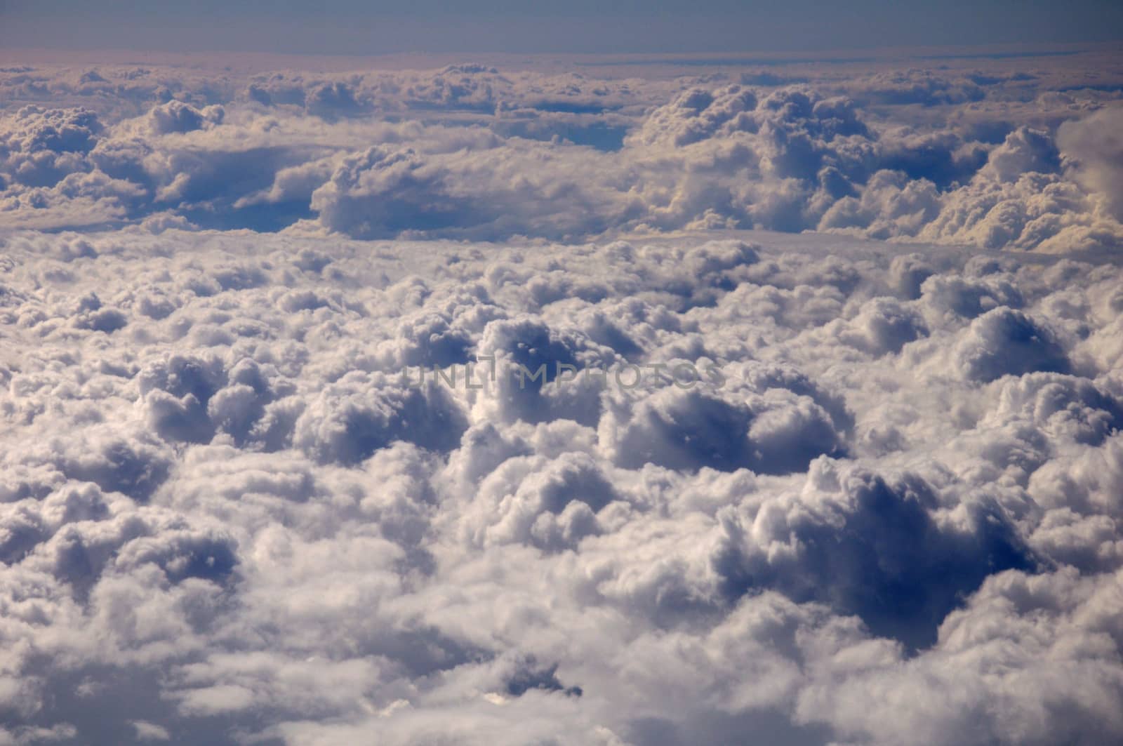 Aerial view of the general cumulus clouds in the blue sky