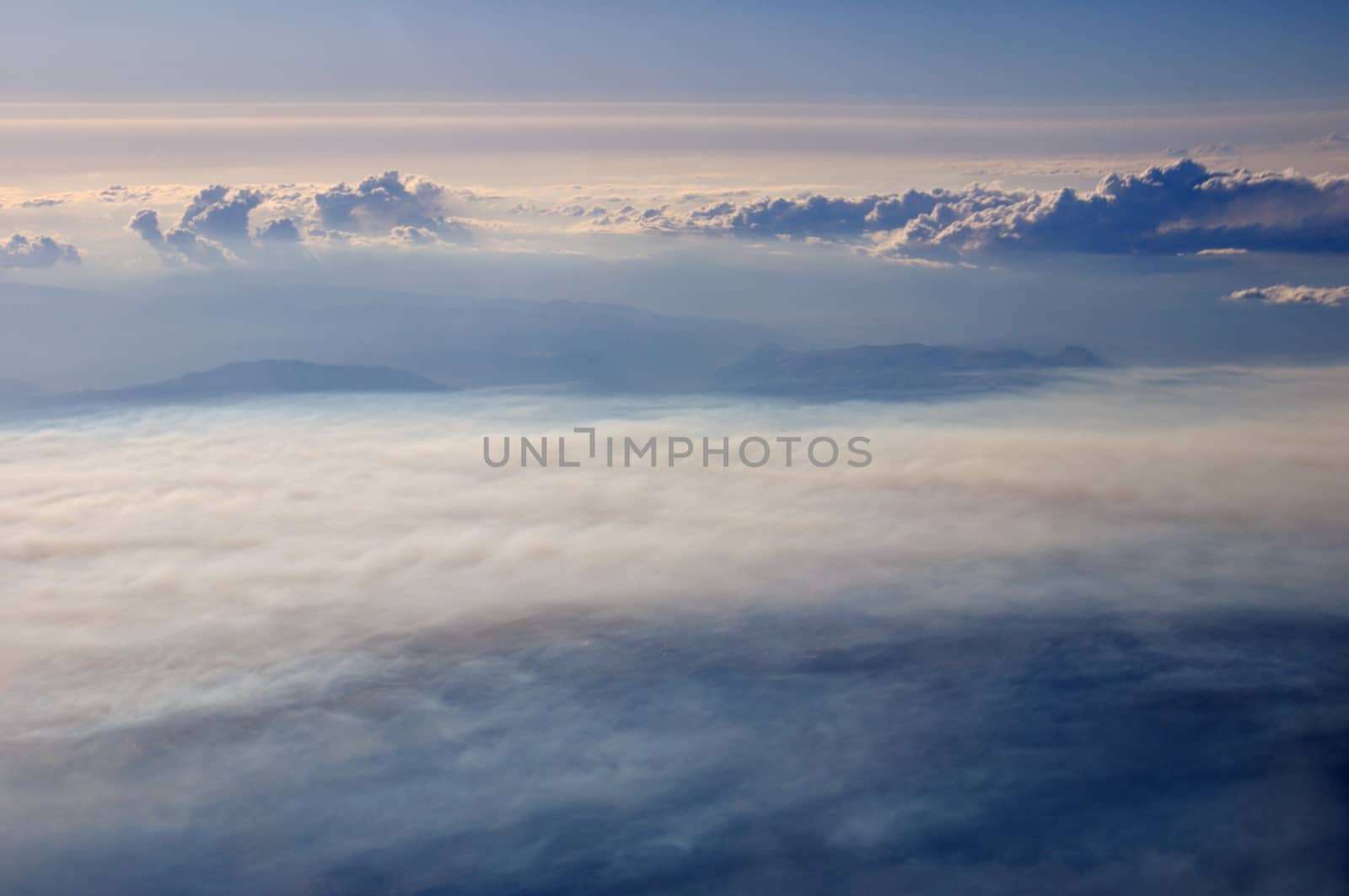 General aerial view of the cloudscape above Red Sea