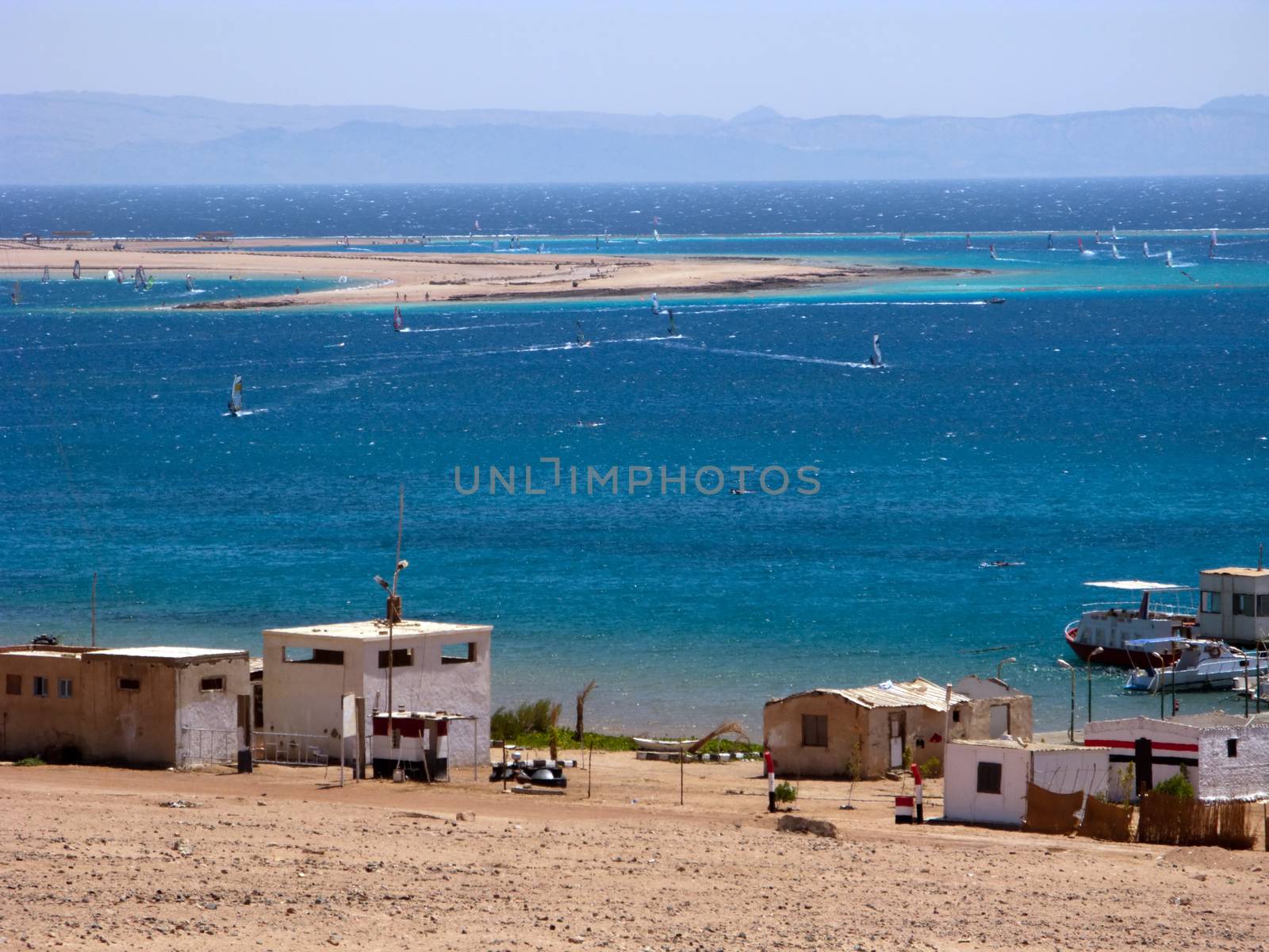 General view of the Dahab's gulf and spit from the mountains