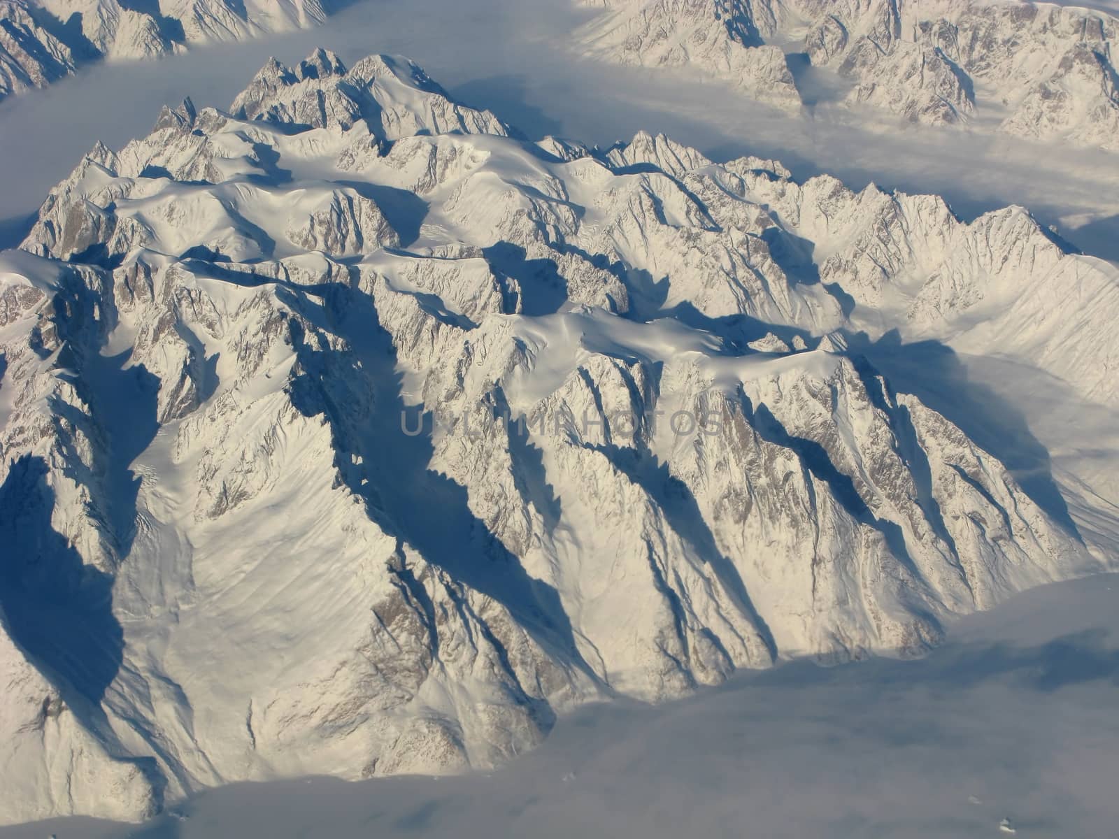 Aerial view of the Greenland mountains by nemo269