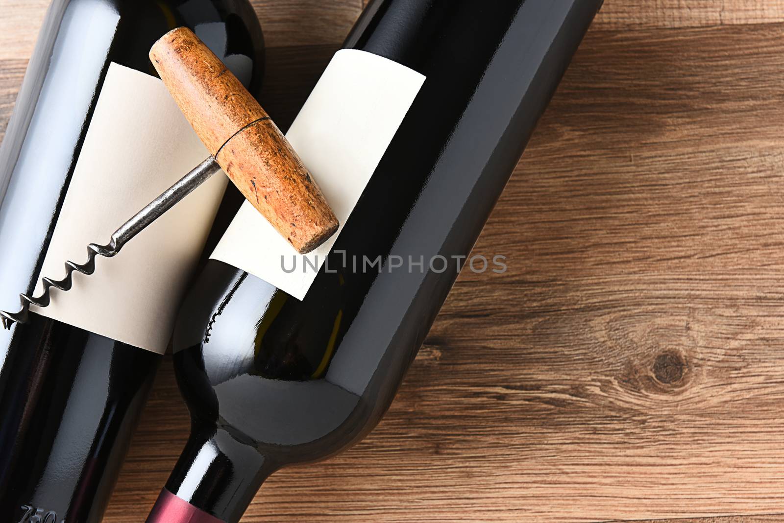 Cork Screw Wine Bottles Copy Space by sCukrov