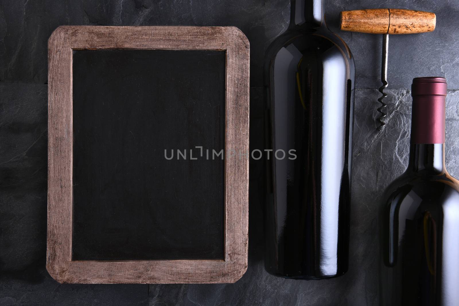 Chalk Board and Wine Bottles by sCukrov