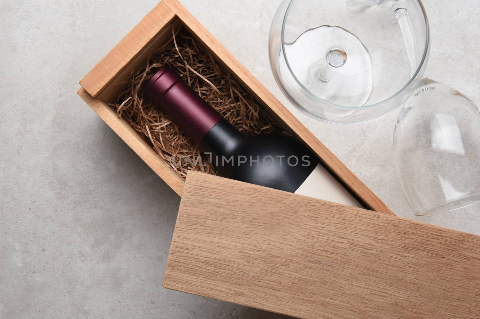 Cabernet Wine Box with Two Glasses by sCukrov