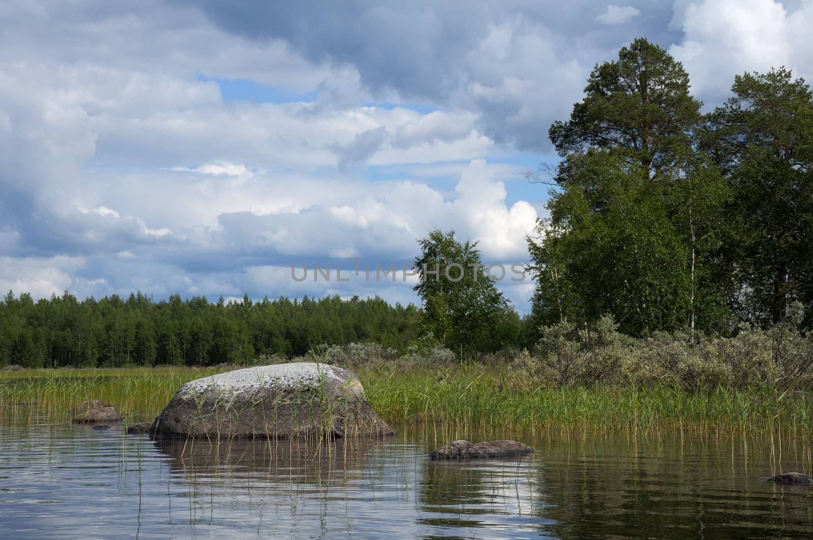 Huge boulders in nothern Karelian lake by nemo269