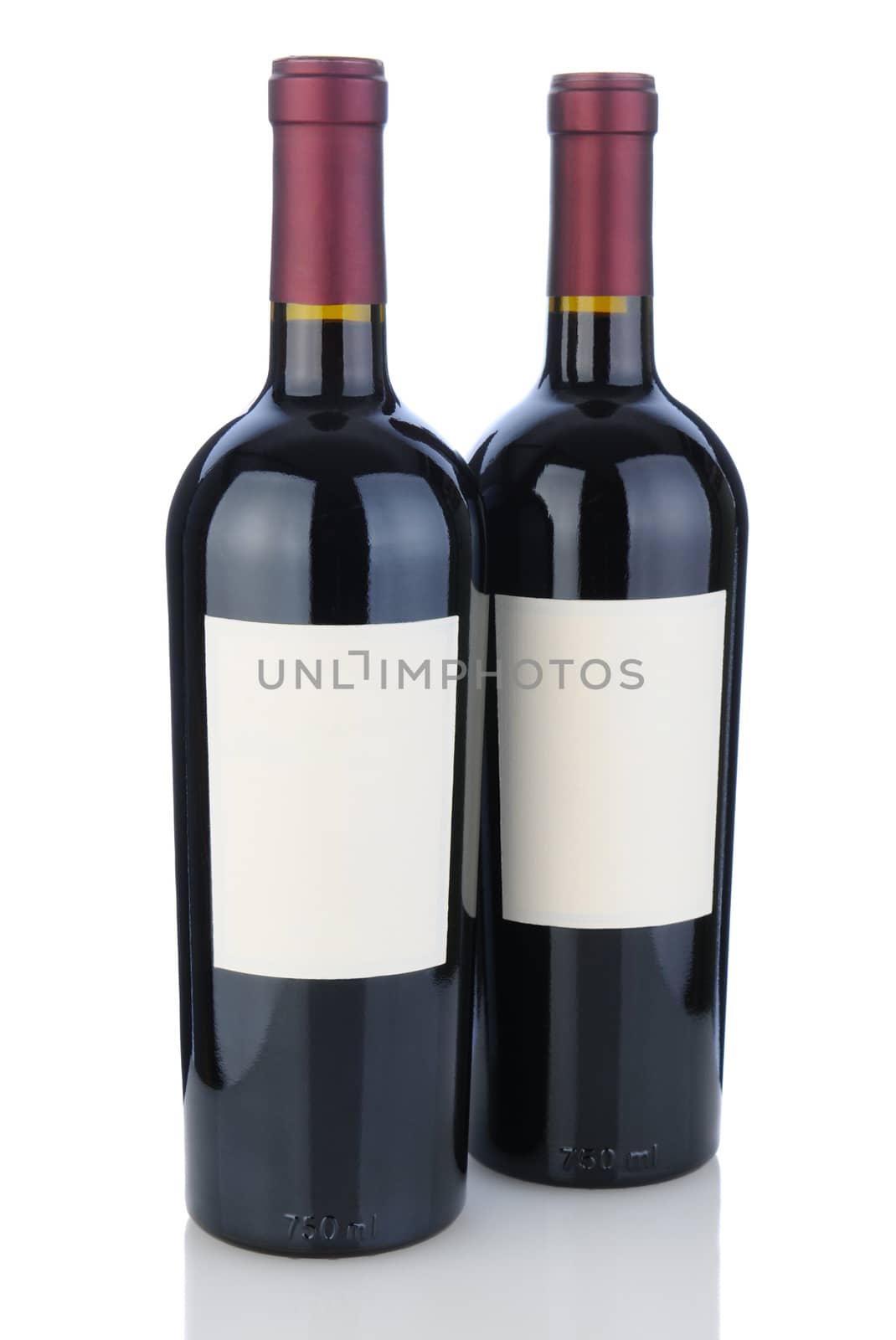 Two Cabernet Bottles with Blank Labels by sCukrov