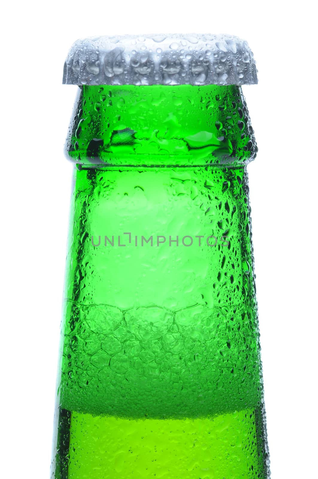 Macro Shot of Green Beer Bottle Neck by sCukrov