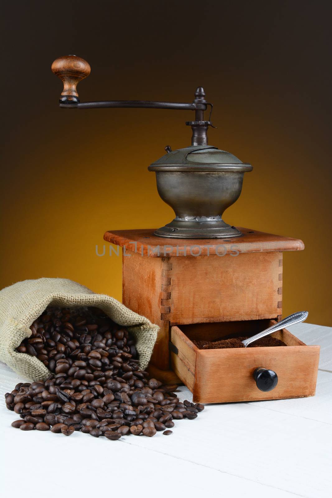 Coffee Bean Still Life with Grinder by sCukrov