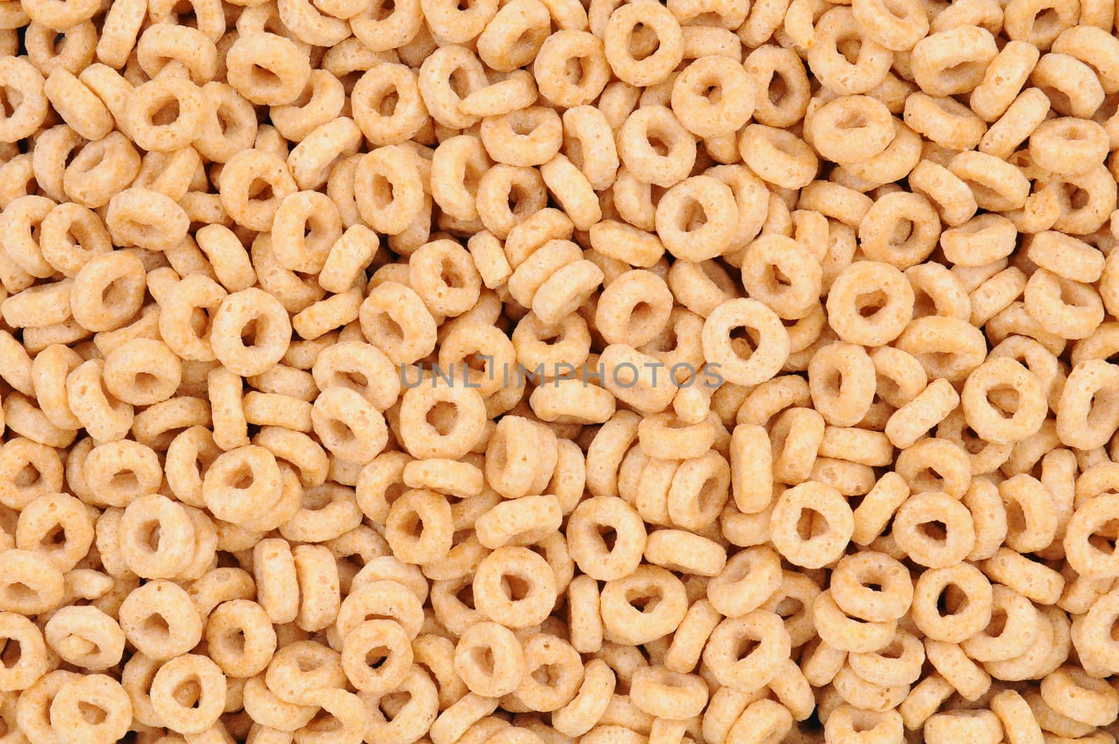 Closeup of Cereal O's, fills the frame