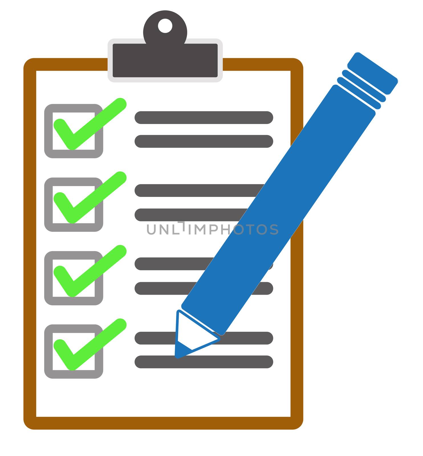 Checklist icon from Business on white background. checklist and pencil icon for your web site design, logo, app, UI. flat style. 