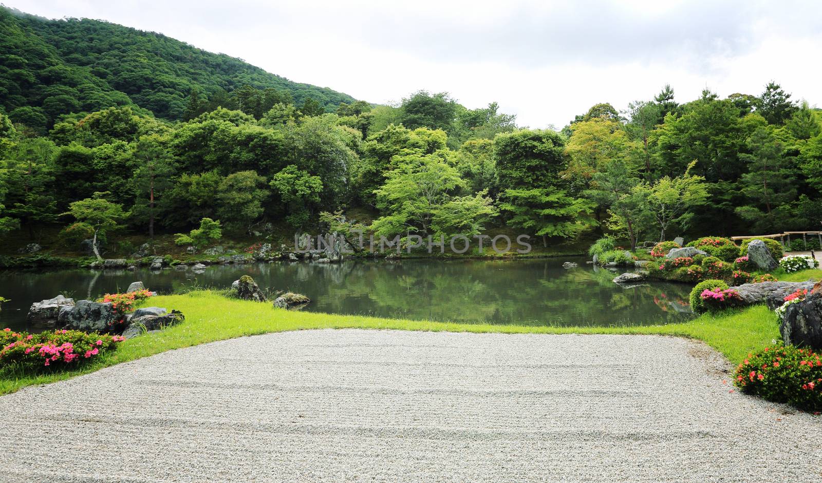 Japanese garden in kyoto japan by piyato