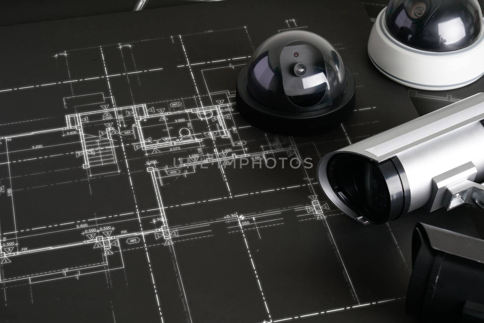 CCTV security online camera with house plan by Alicephoto