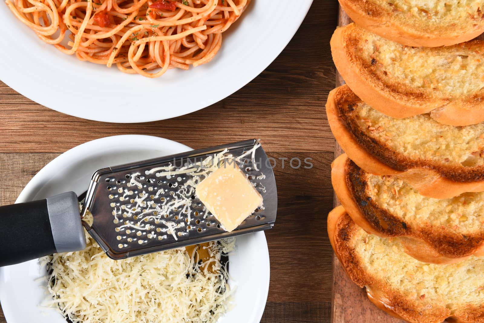 Garlic Bread Spaghetti Parmesan Cheese by sCukrov