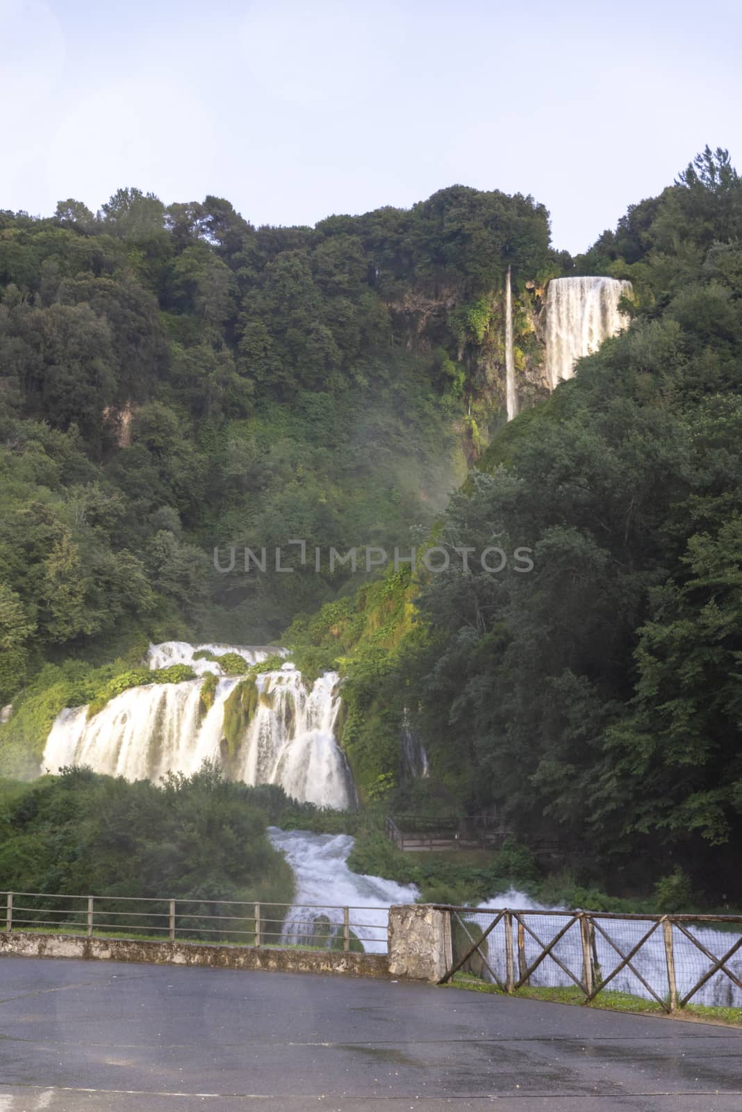 marmore waterfall the highest in europe in the early evening