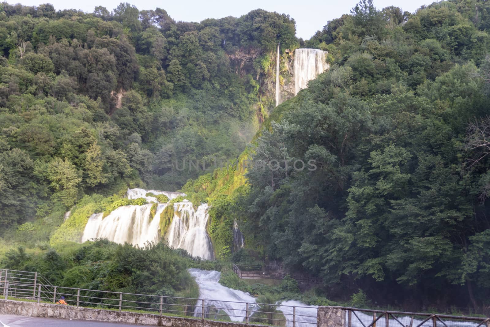 marmore waterfall the highest in europe in the early evening