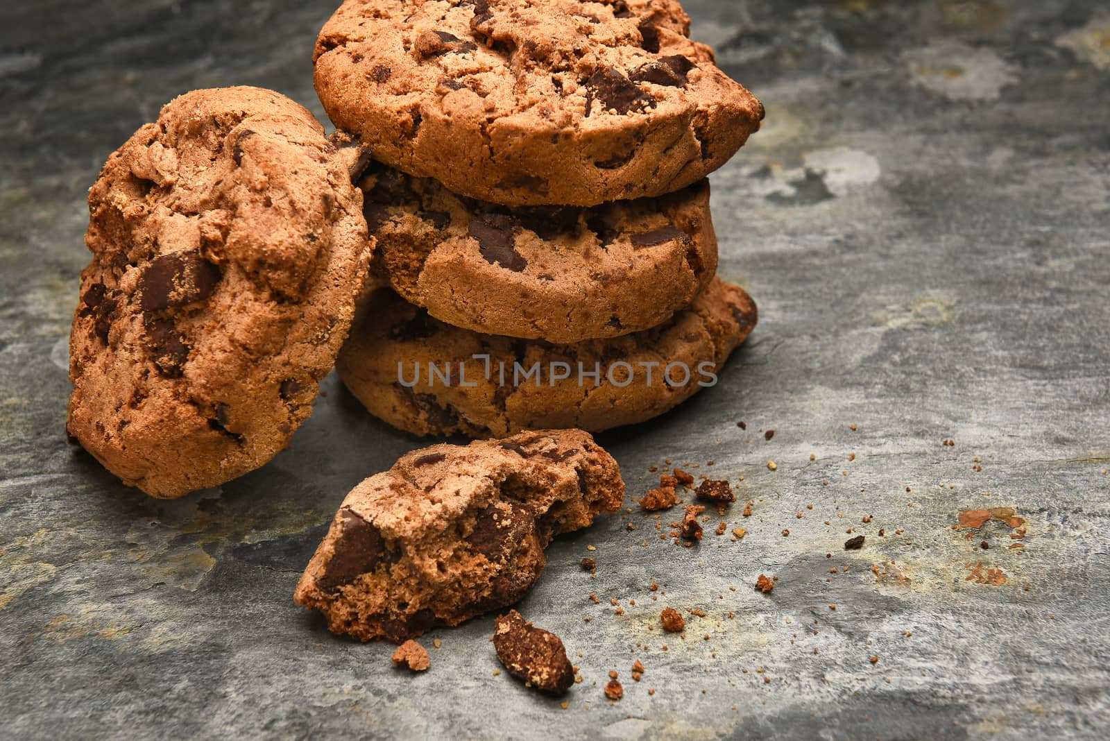 Chocolate Cookies on Slate by sCukrov