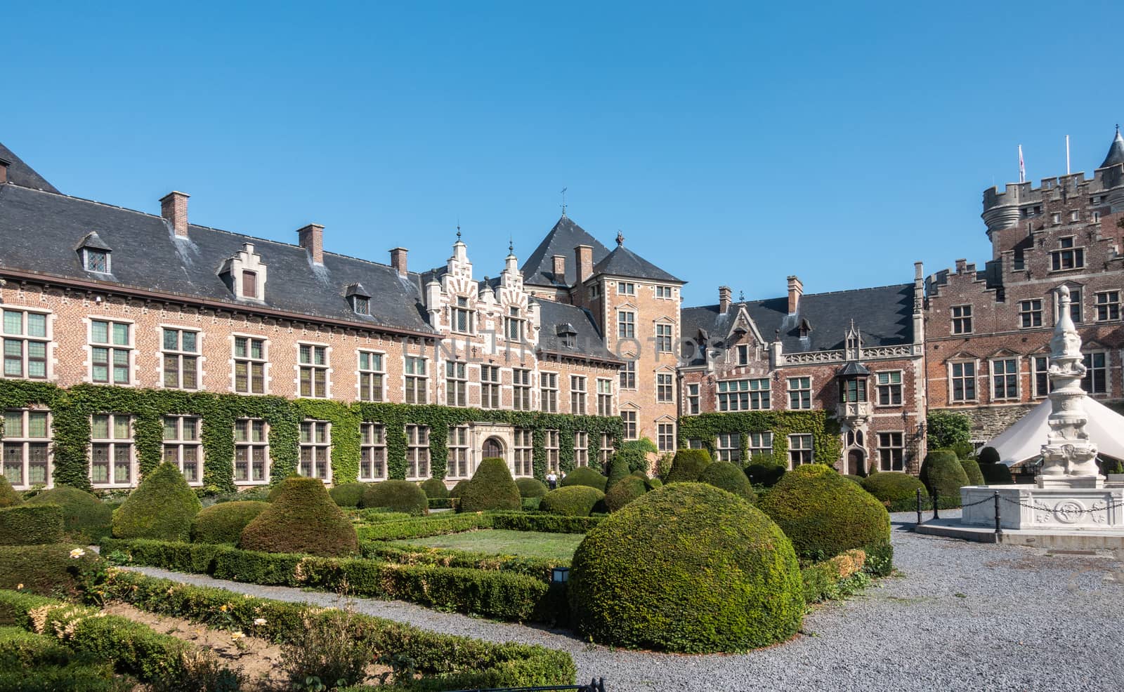 Southwest wing and entrance gate of Kasteel van Gaasbeek, Belgiu by Claudine