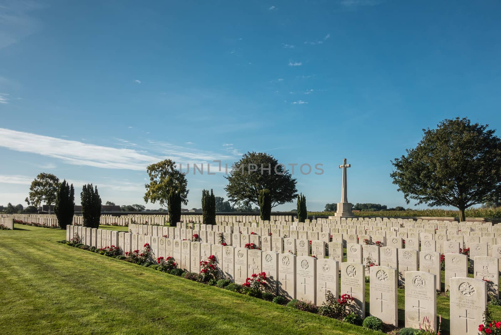 Mendinghem British war cemetery, Proven, Belgium. by Claudine