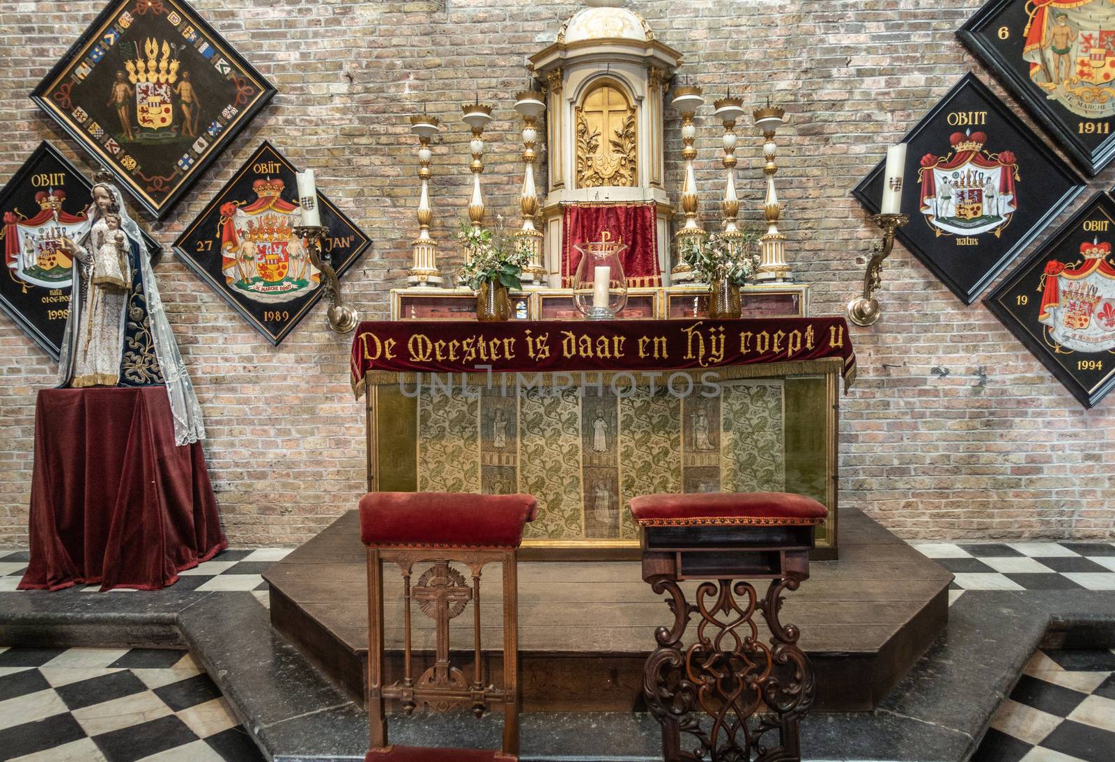 Altar of Jerusalem Church, Bruges Belgium. by Claudine