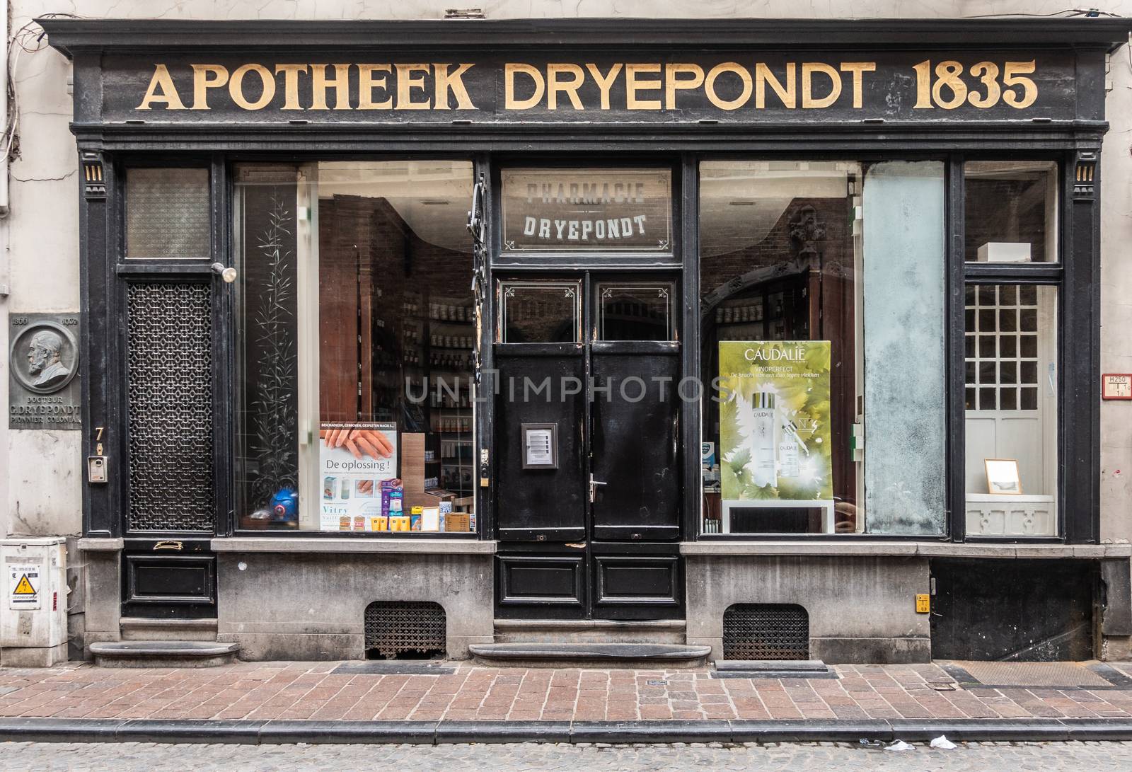 Old Pharmacy Dreypondt in Bruges, Belgium. by Claudine