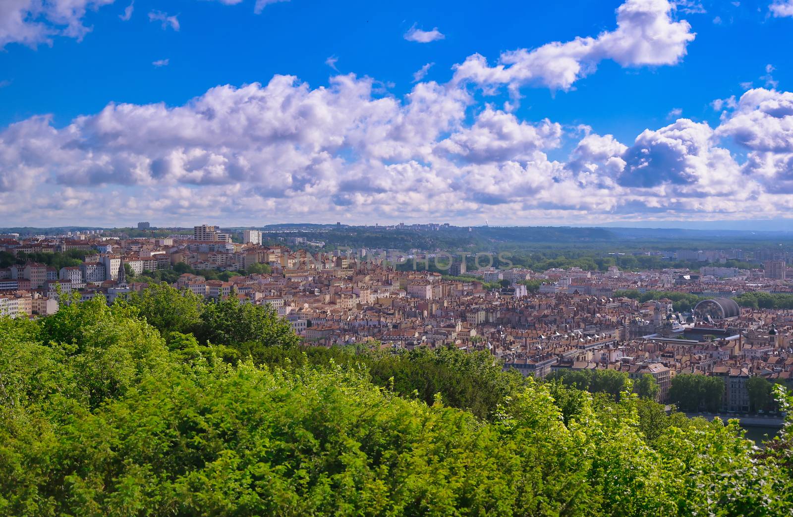 Aerial view of Lyon, France by jbyard22