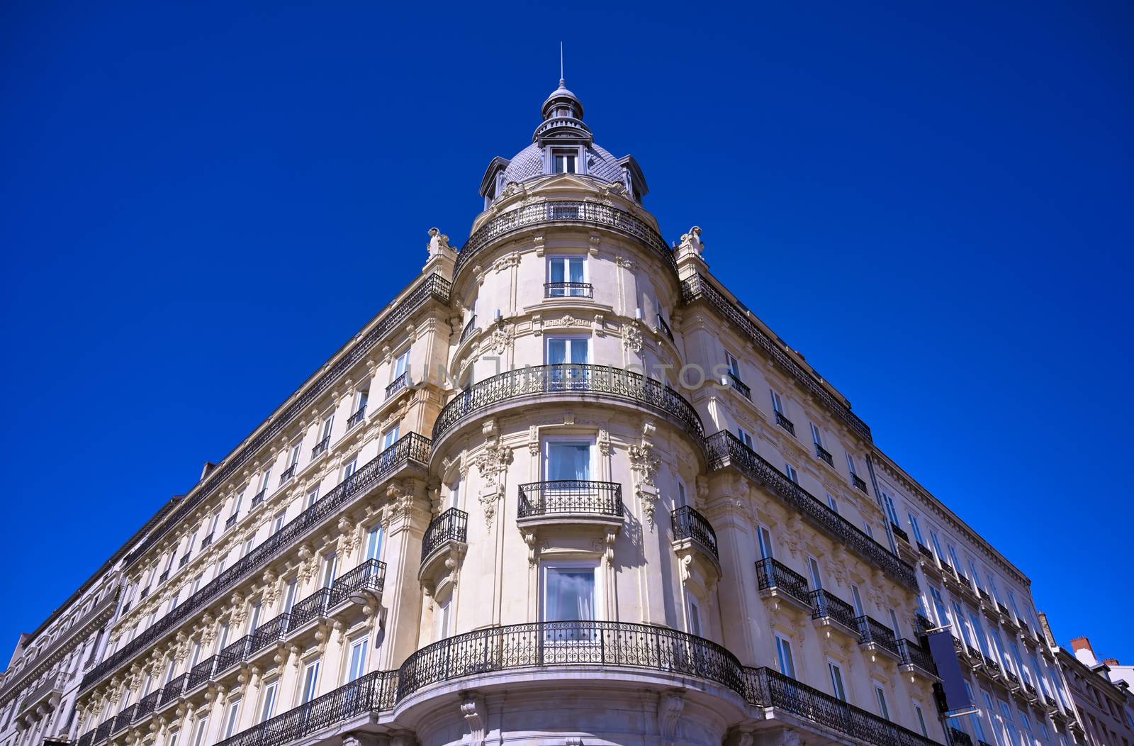 Architecture along the streets in Lyon, France.