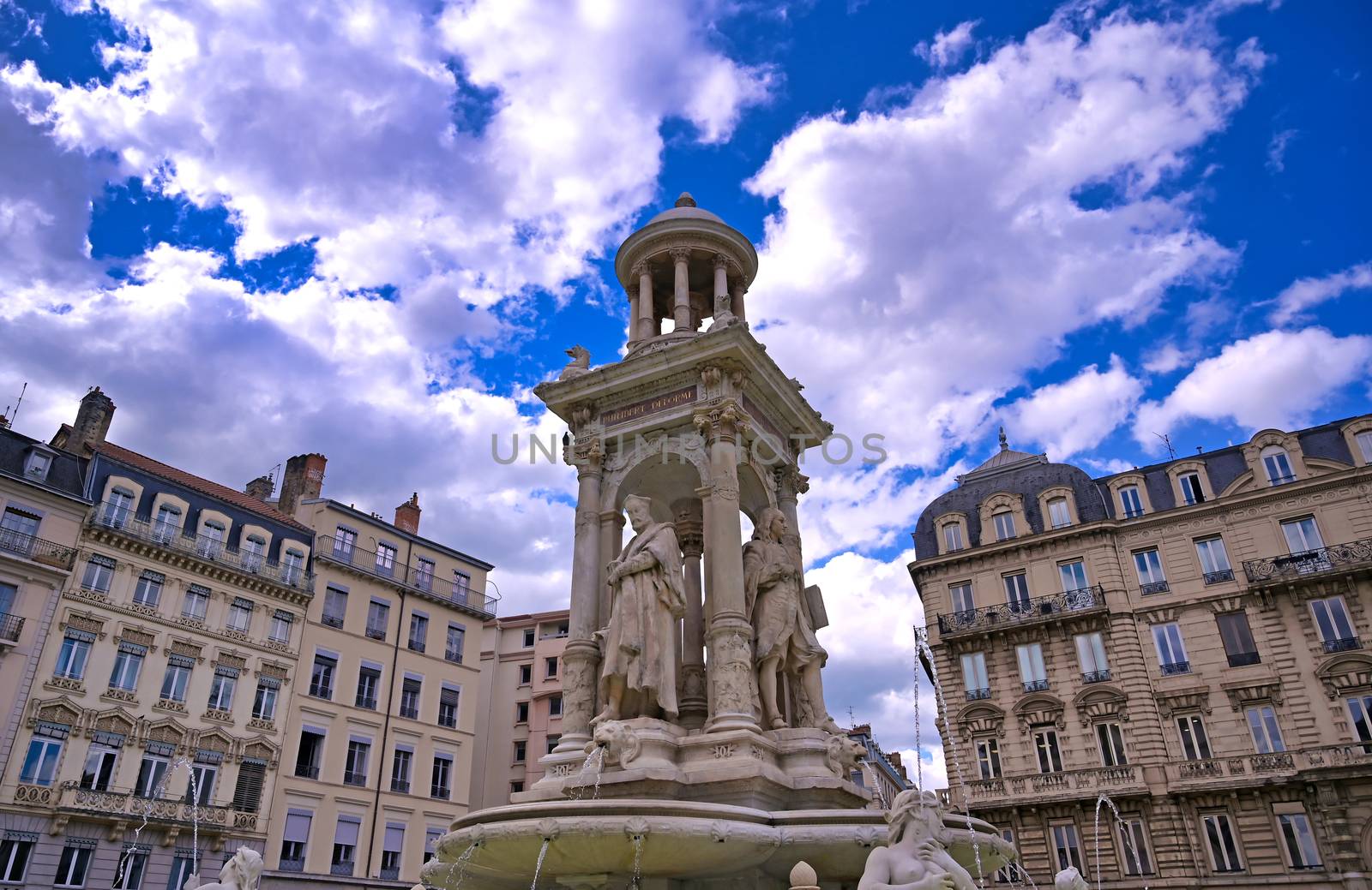 The fountain on Place des Jacobins in Lyon, France by jbyard22